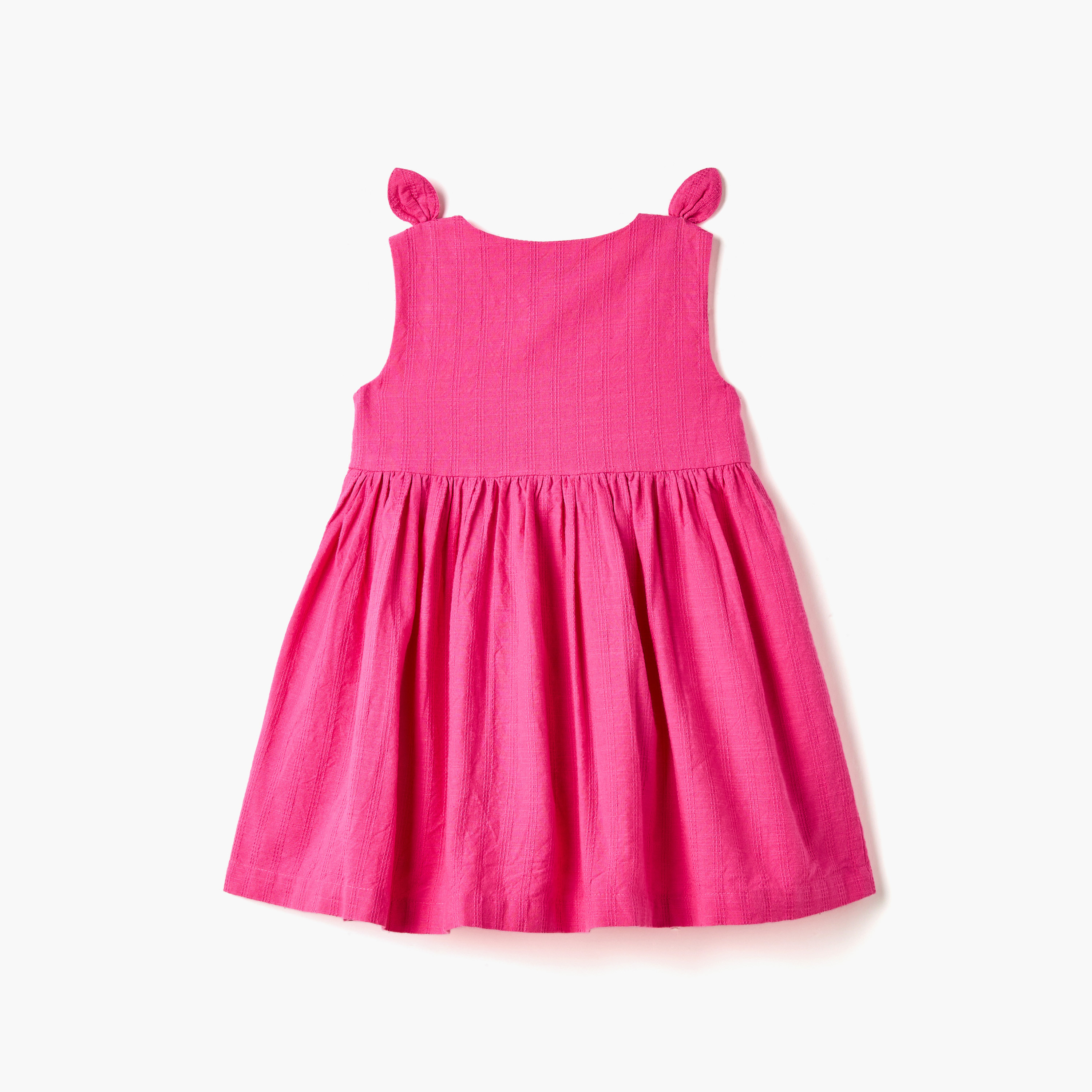 فستان دون أكمام بجيوب وأزرار إغلاق وفيونكة من جونيورز-baby-girls-clothing-dressesandjumpsuits-image-2