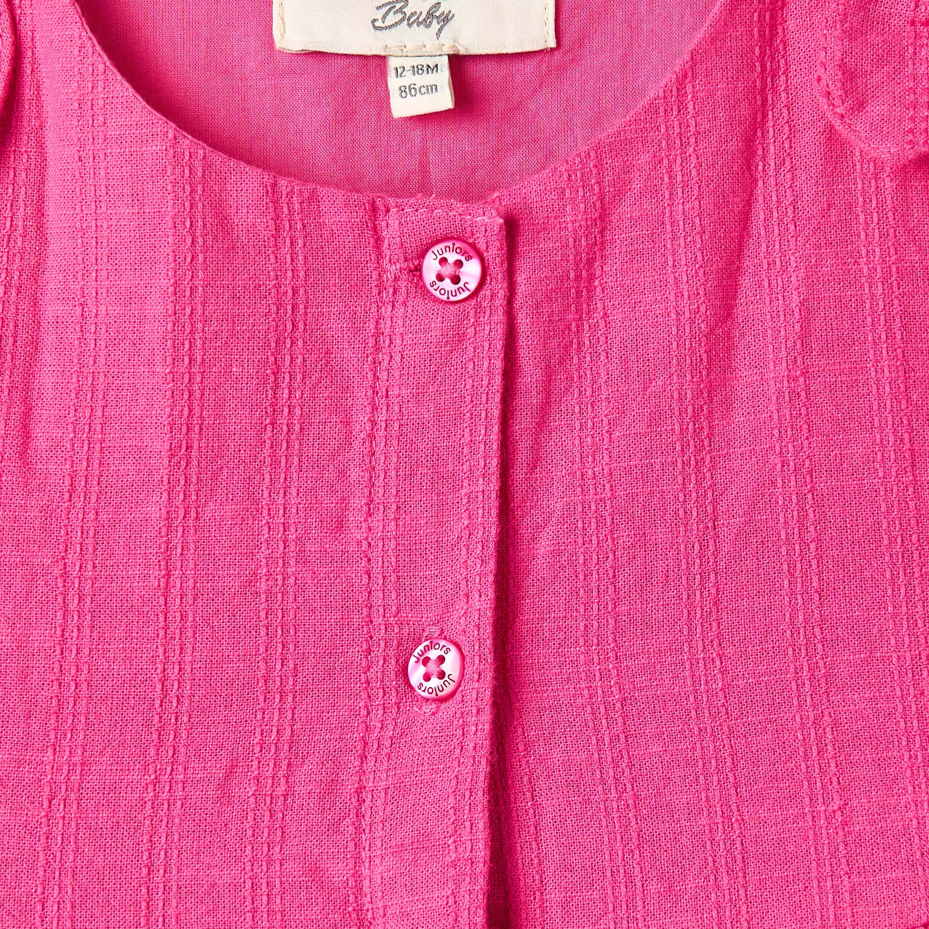 فستان دون أكمام بجيوب وأزرار إغلاق وفيونكة من جونيورز-baby-girls-clothing-dressesandjumpsuits-image-3