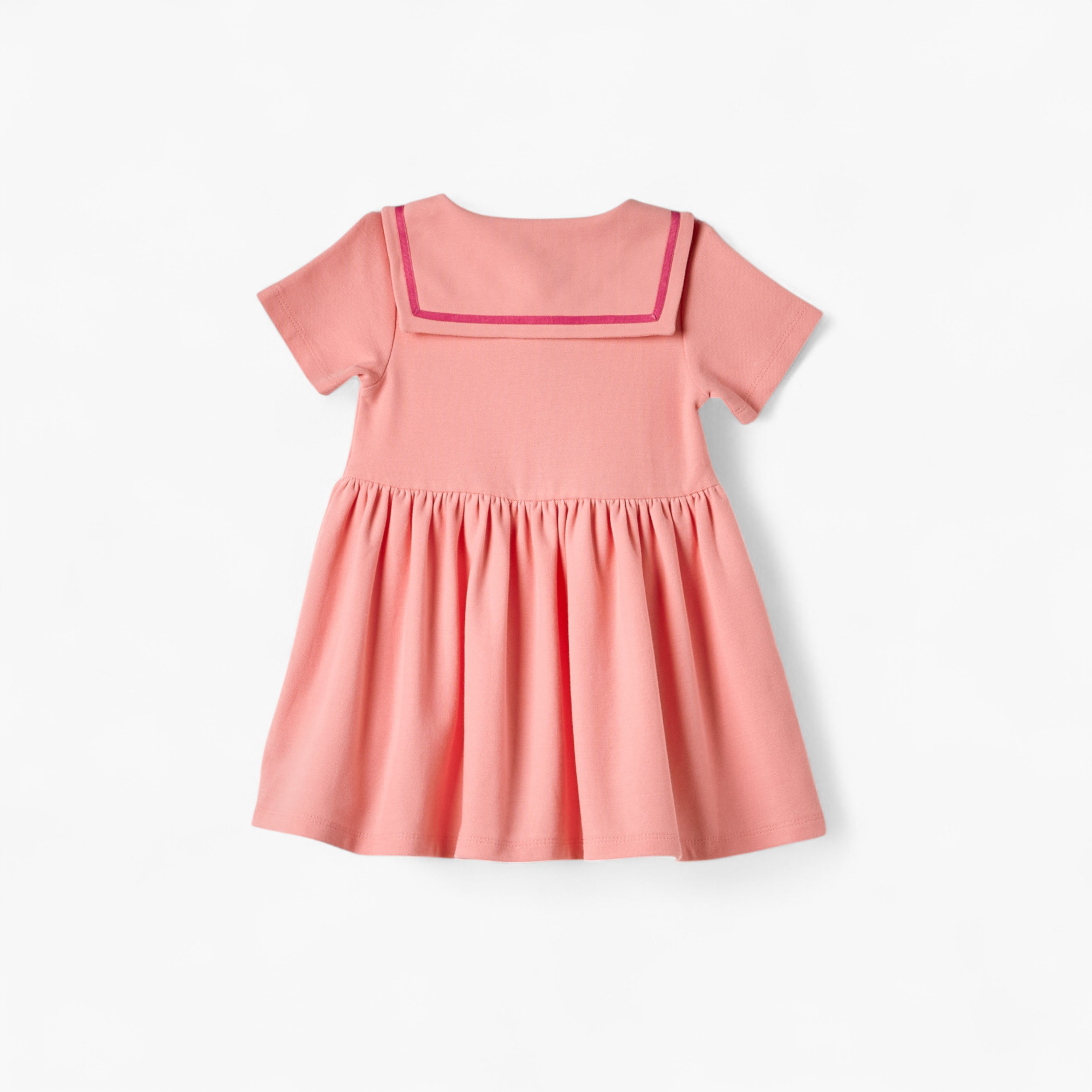 Juniors Embroidered T-shirt Dress with Button Closure and Short Sleeves-baby-girls-clothing-dressesandjumpsuits-image-2