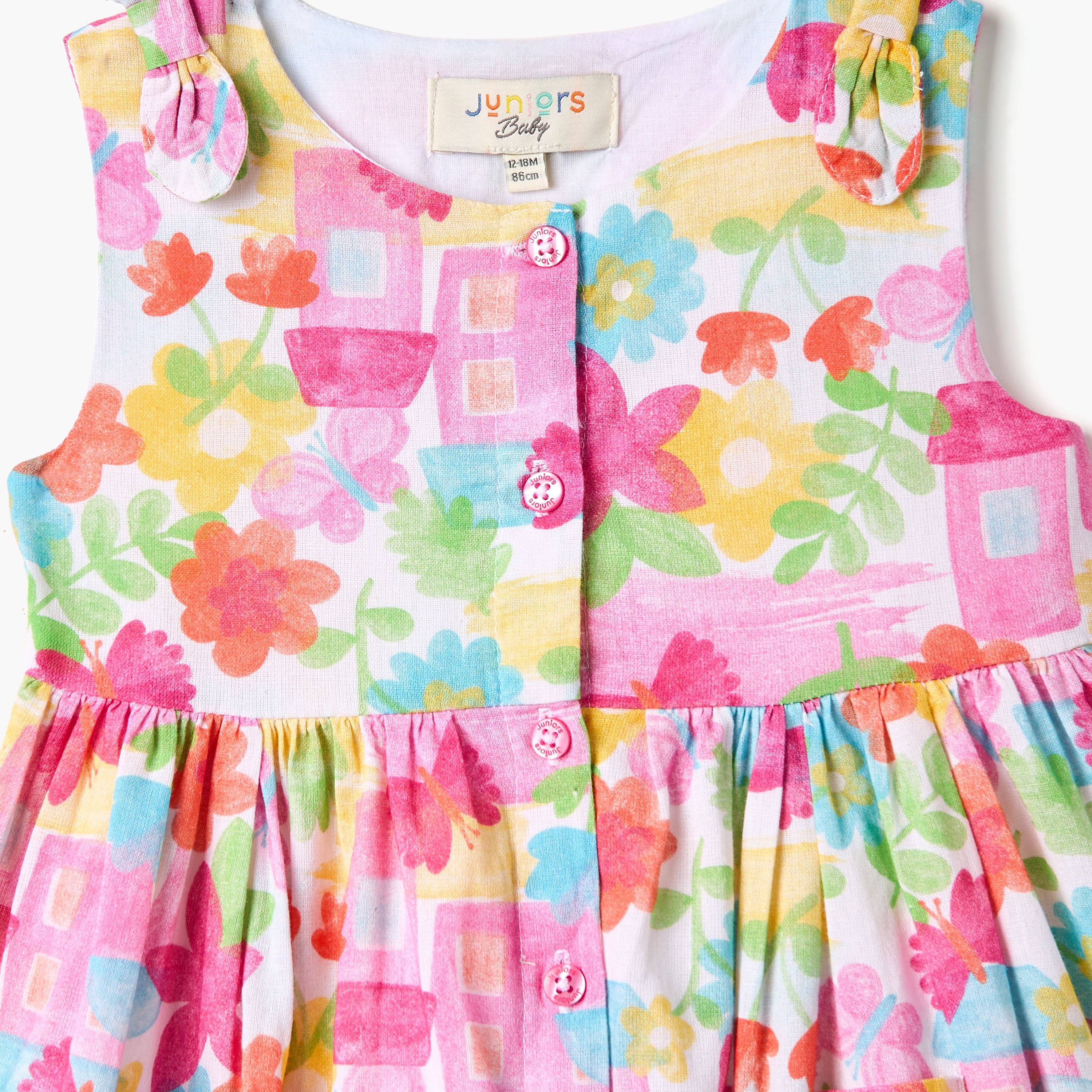 Juniors All-Over Floral Print Sleeveless Dress with Button Closure-baby-girls-clothing-dressesandjumpsuits-image-3