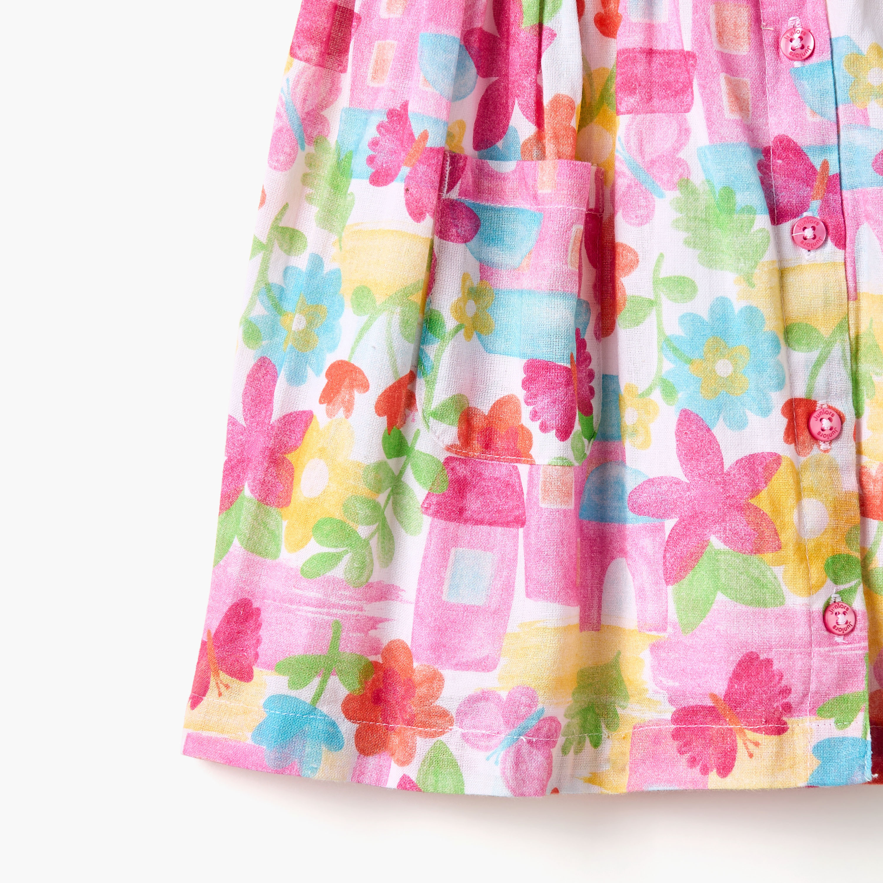Juniors All-Over Floral Print Sleeveless Dress with Button Closure-baby-girls-clothing-dressesandjumpsuits-image-4