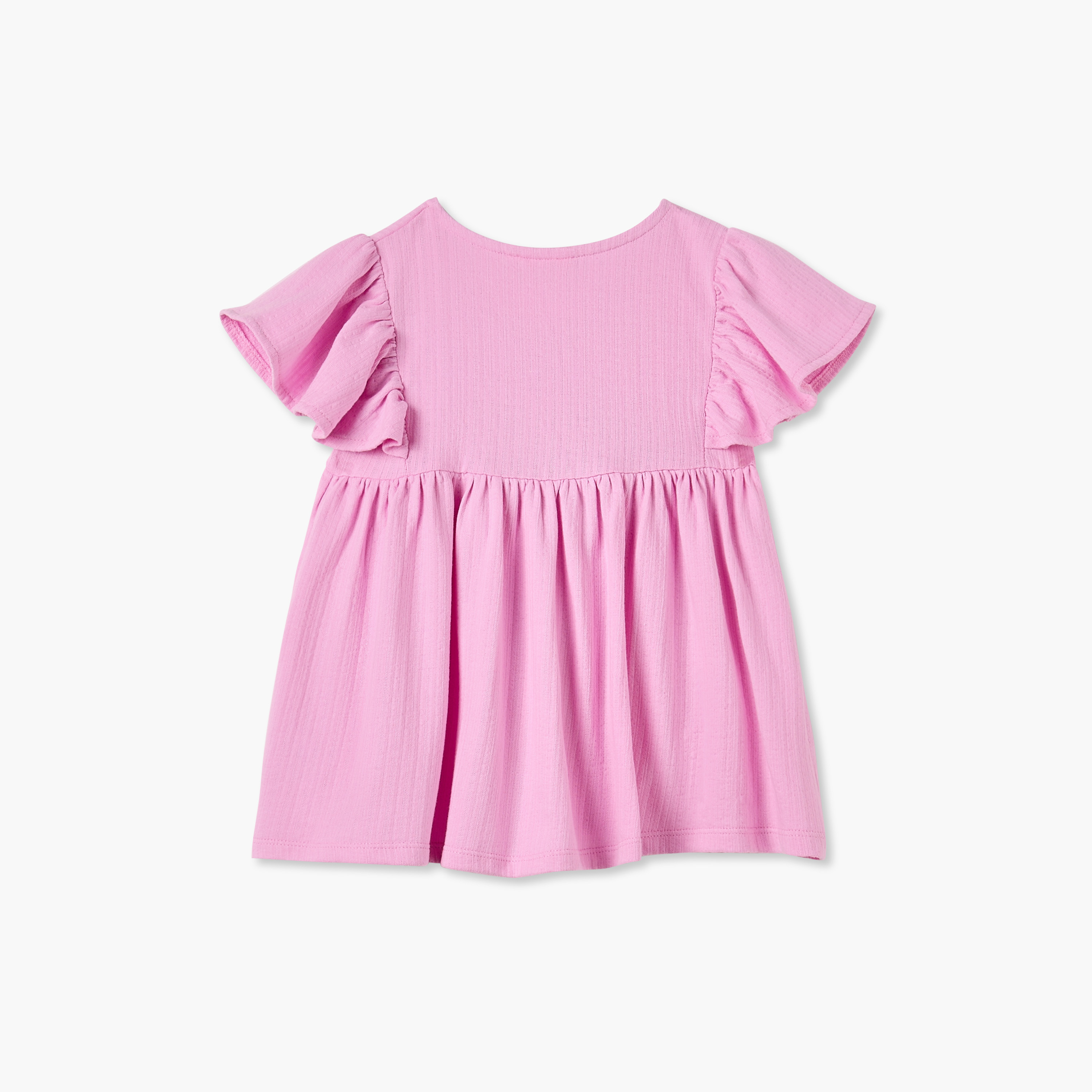 Juniors Butterfly Applique V-Neck Dress with Flutter Sleeves-baby-girls-clothing-dressesandjumpsuits-image-3