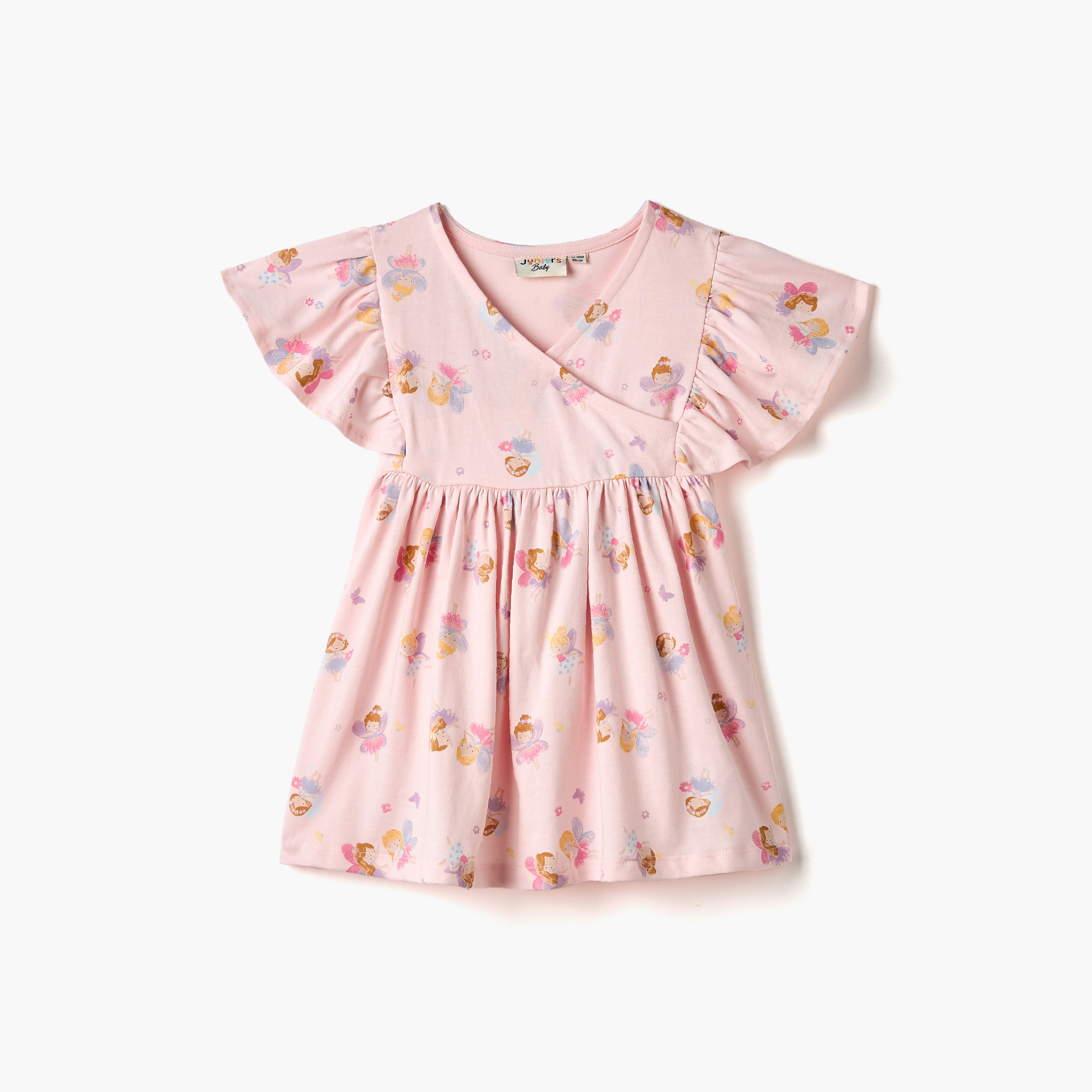 فستان بطبعات جنية وأكمام رفرف من جونيورز-baby-girls-clothing-dressesandjumpsuits-image-1
