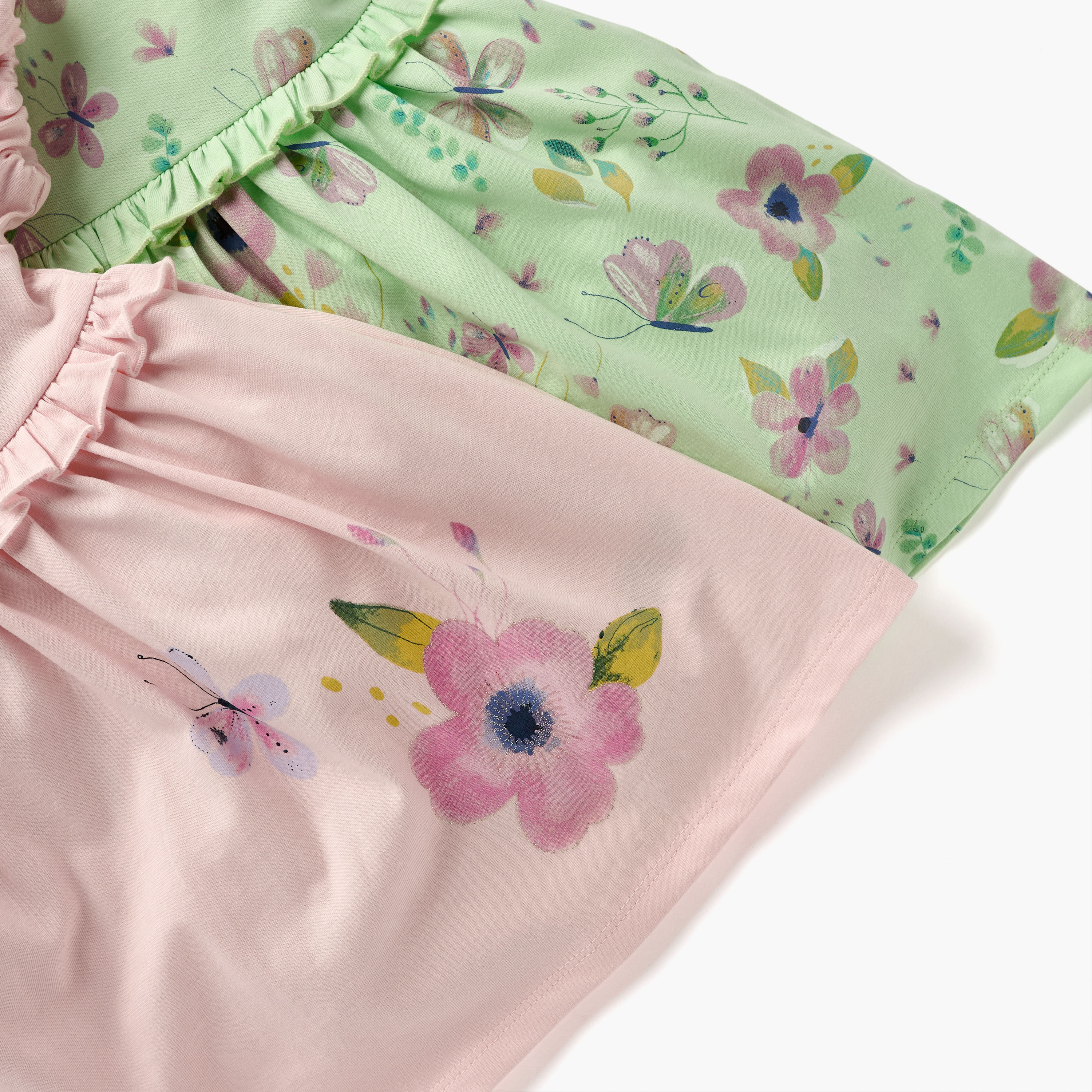 فستان بطبعات أزهار وأكمام قصيرة من جونيورز - طقم من قطعتين-baby-girls-clothing-dressesandjumpsuits-image-5