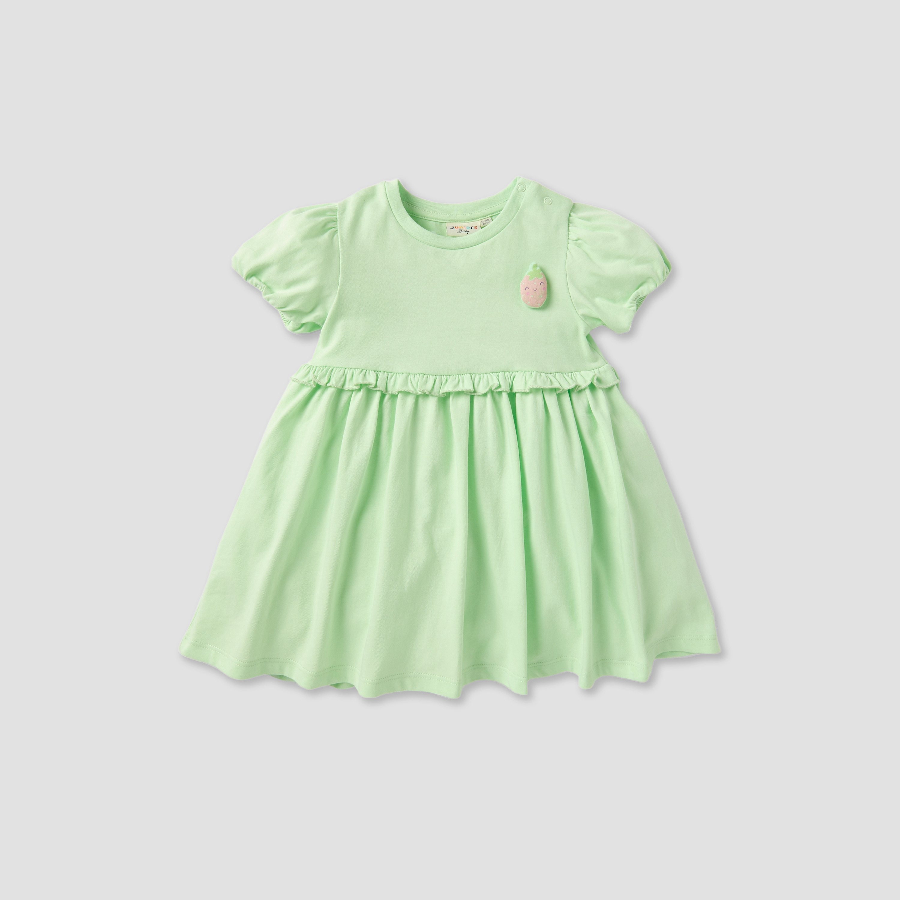 Juniors Fruit Print Dress with Ruffle Detail and Puff Sleeves-baby-girls-clothing-dressesandjumpsuits-image-2