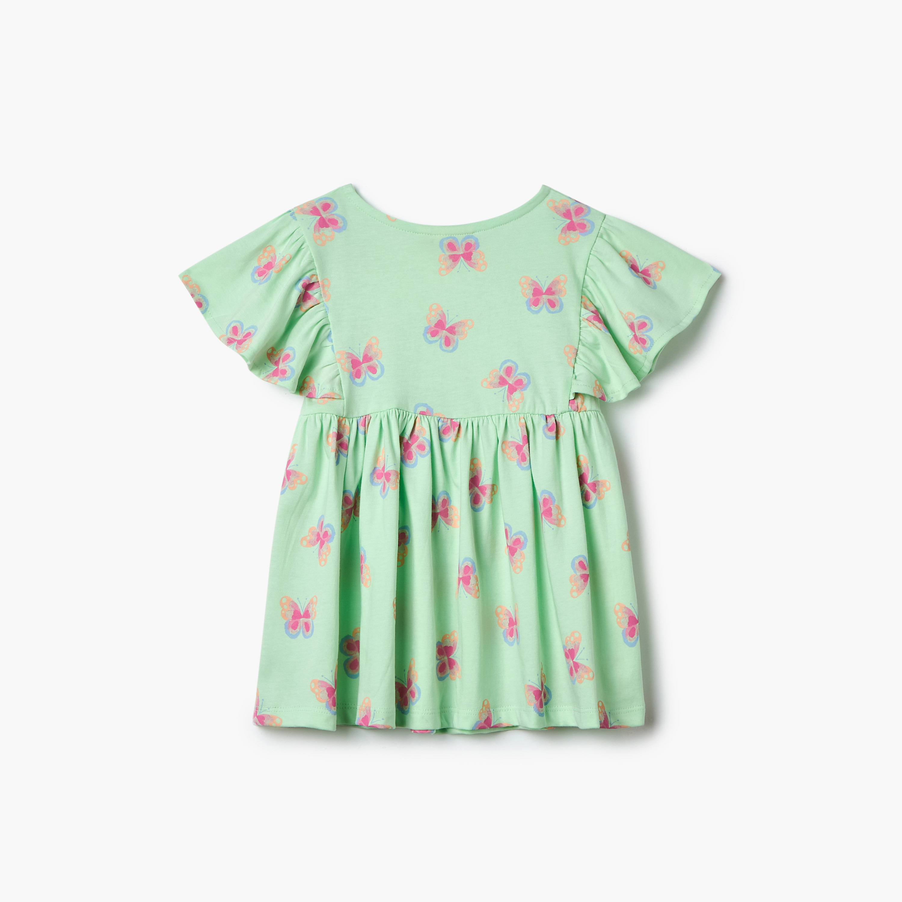 Juniors All-Over Butterfly Print Dress with Flutter Sleeves-baby-girls-clothing-dressesandjumpsuits-image-3