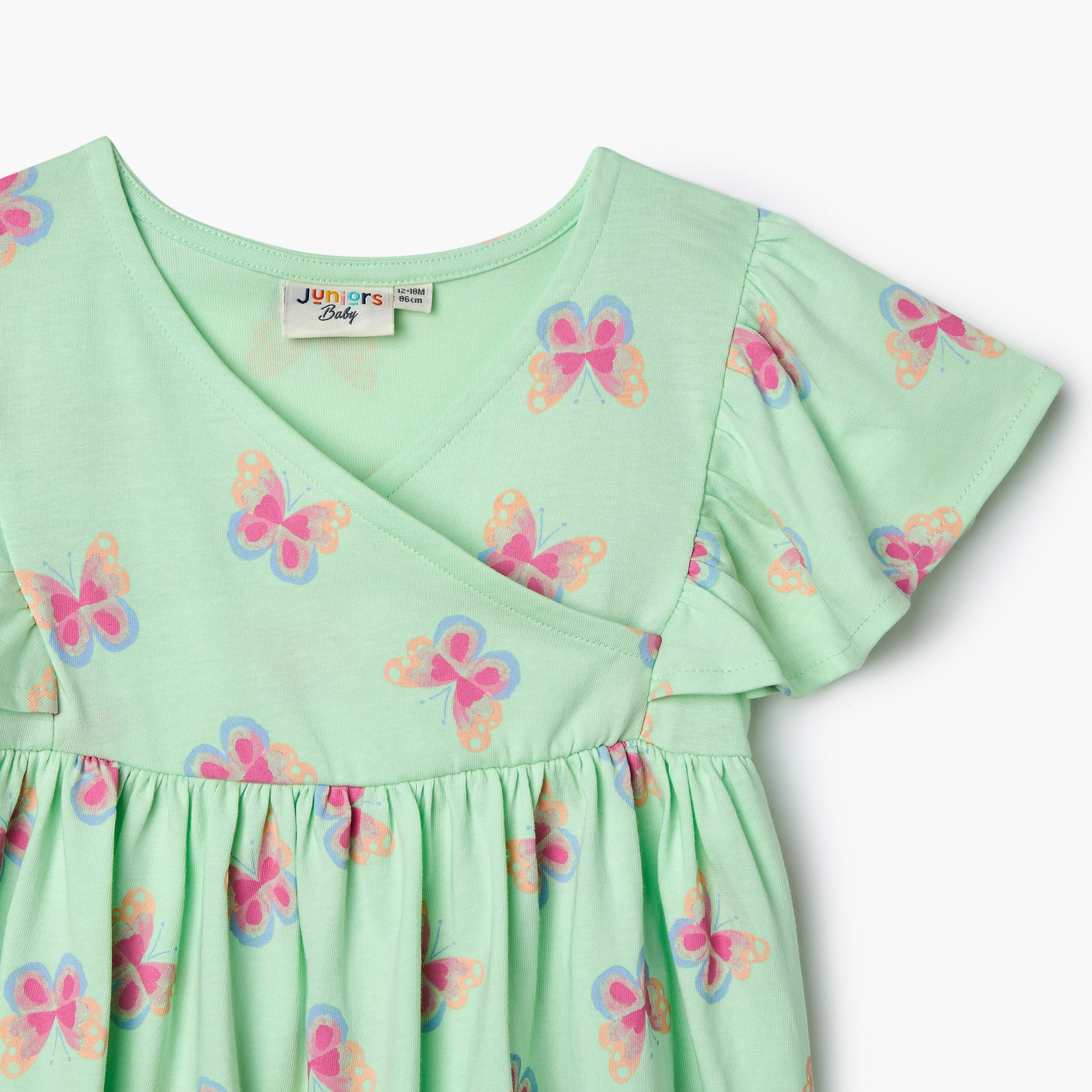 Juniors All-Over Butterfly Print Dress with Flutter Sleeves-baby-girls-clothing-dressesandjumpsuits-image-4