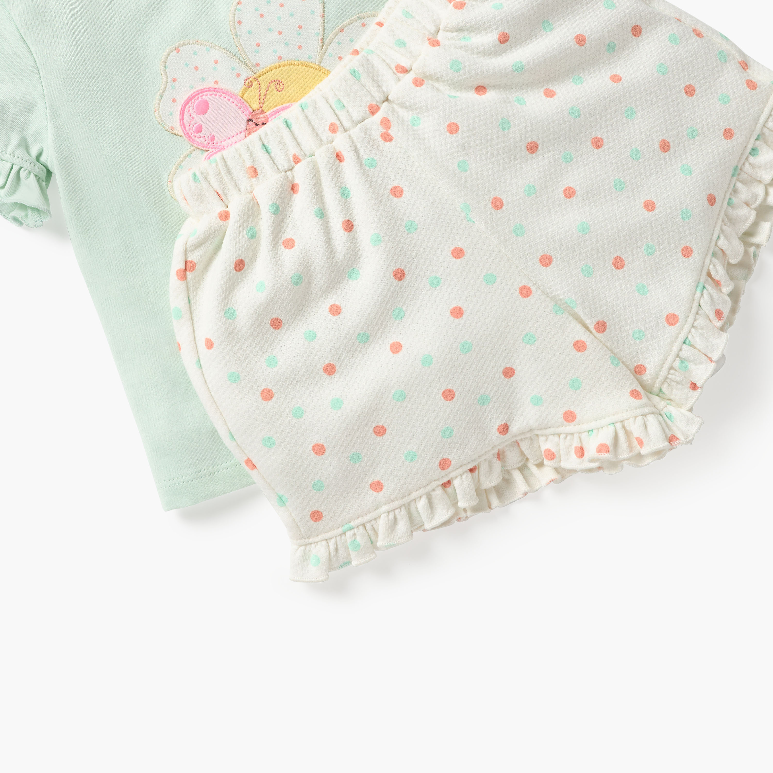 Juniors Floral Applique T-shirt and Shorts Set-baby-girls-clothing-setsandcoords-image-4
