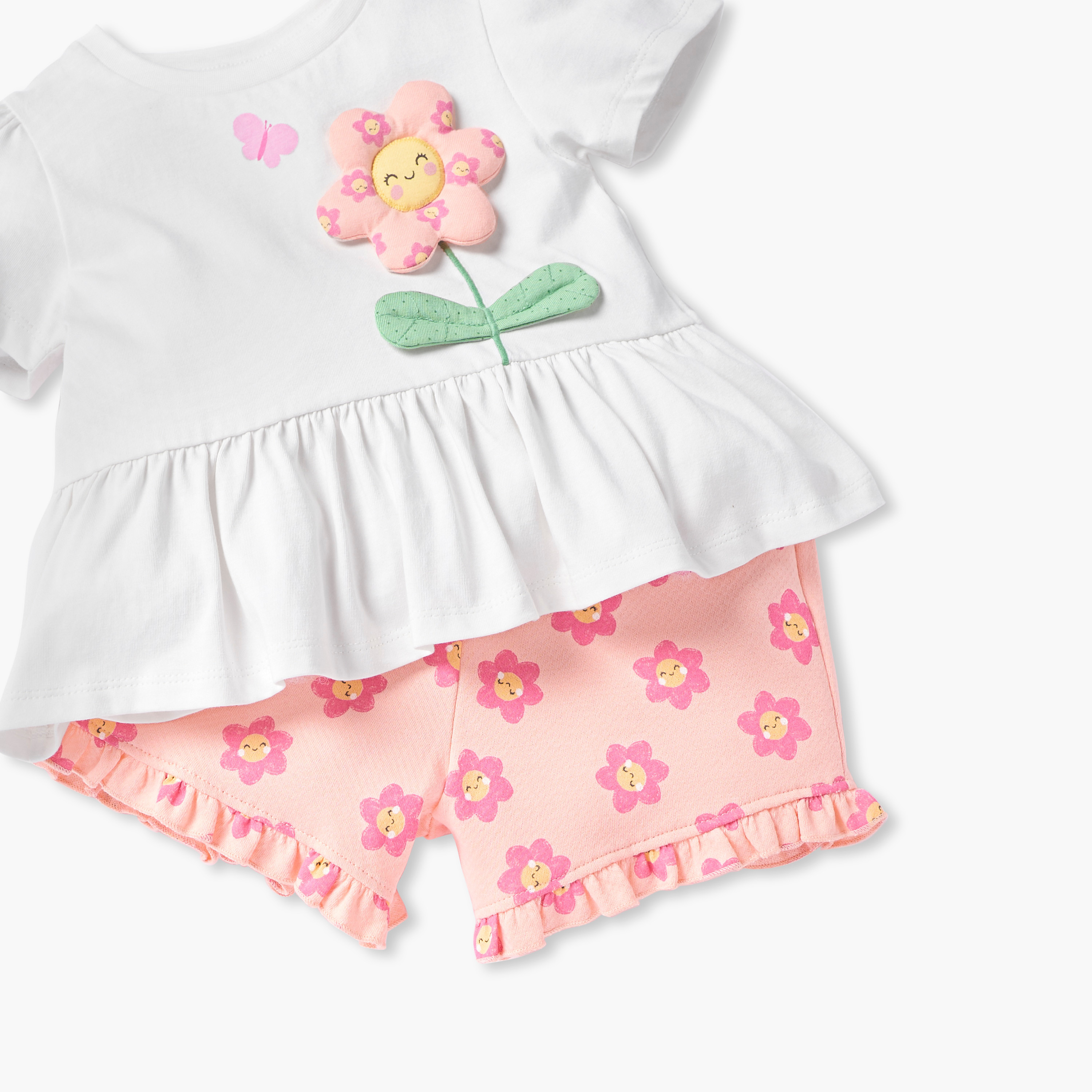 Juniors Floral Print Peplum Top and Shorts Set-baby-girls-clothing-setsandcoords-image-5