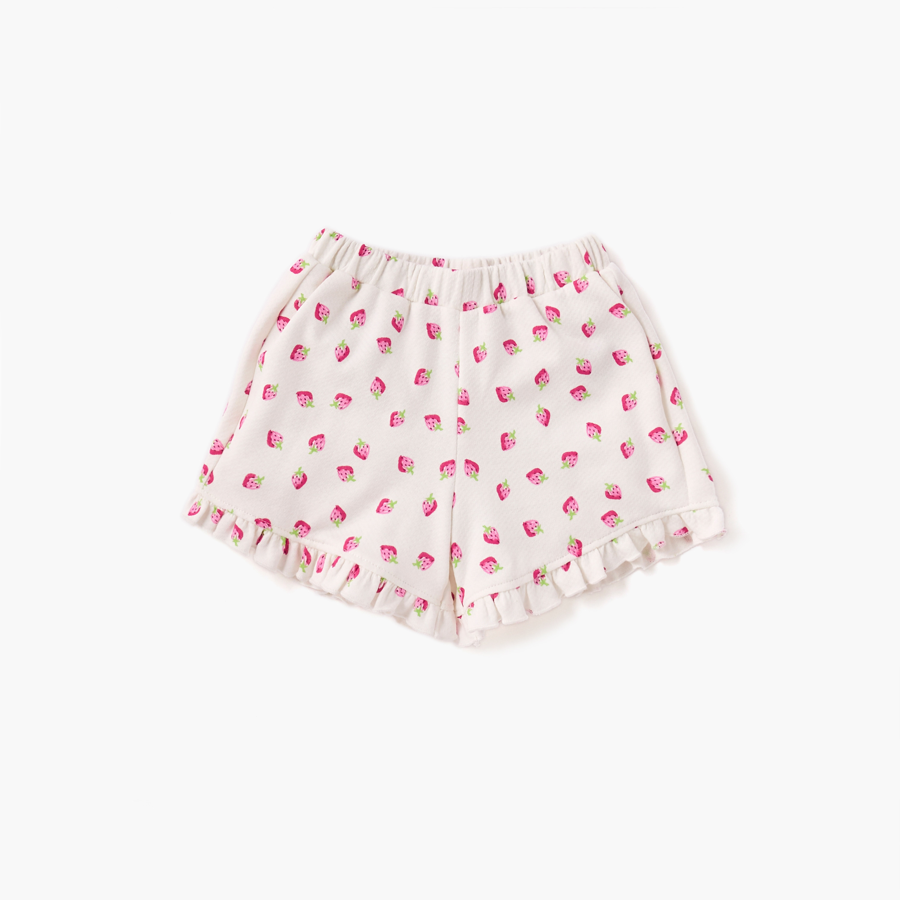 Juniors Strawberry Applique Detail Peplum Top and Shorts Set-baby-girls-clothing-setsandcoords-image-3