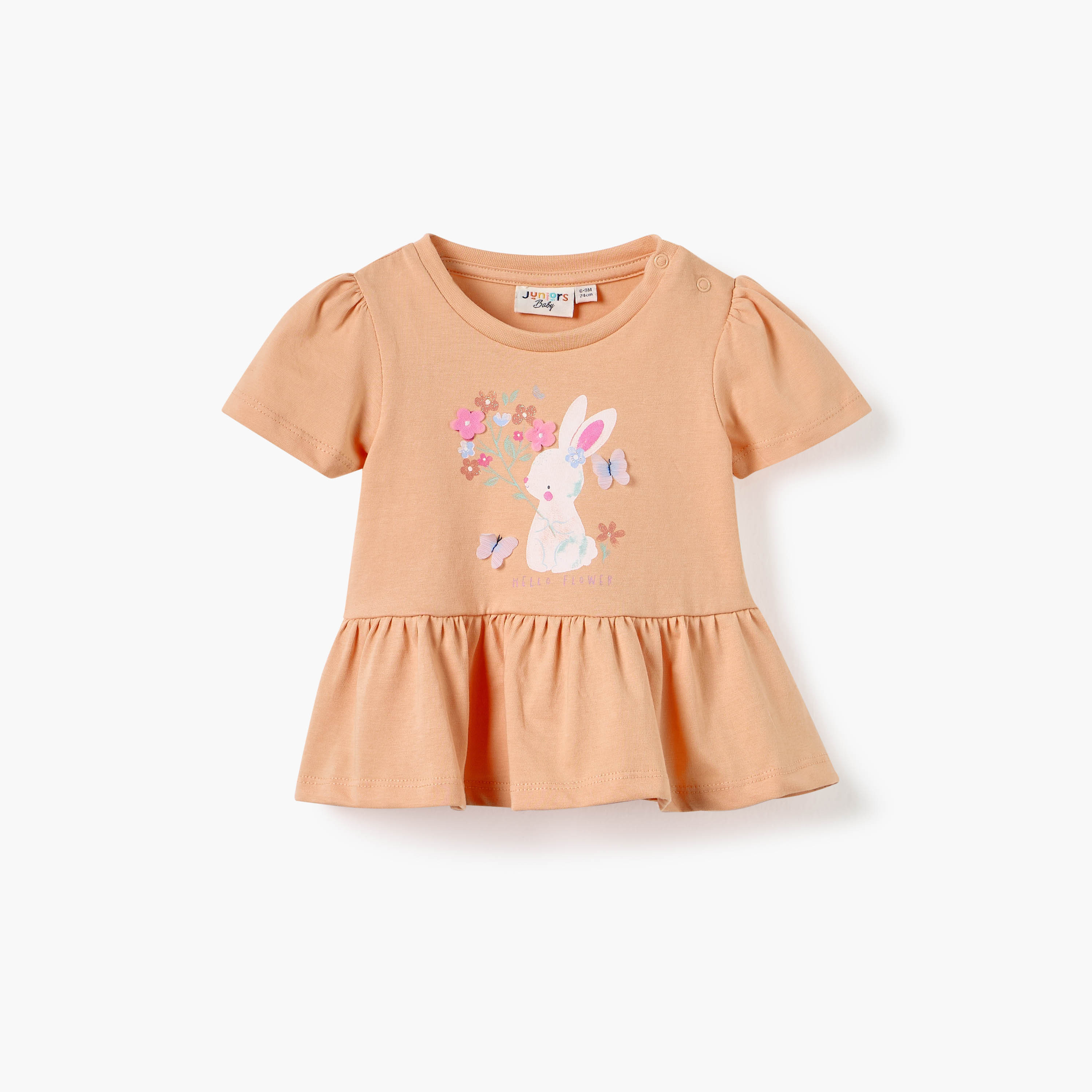 Juniors Bunny Print Peplum Top and Shorts Set-baby-girls-clothing-setsandcoords-image-3