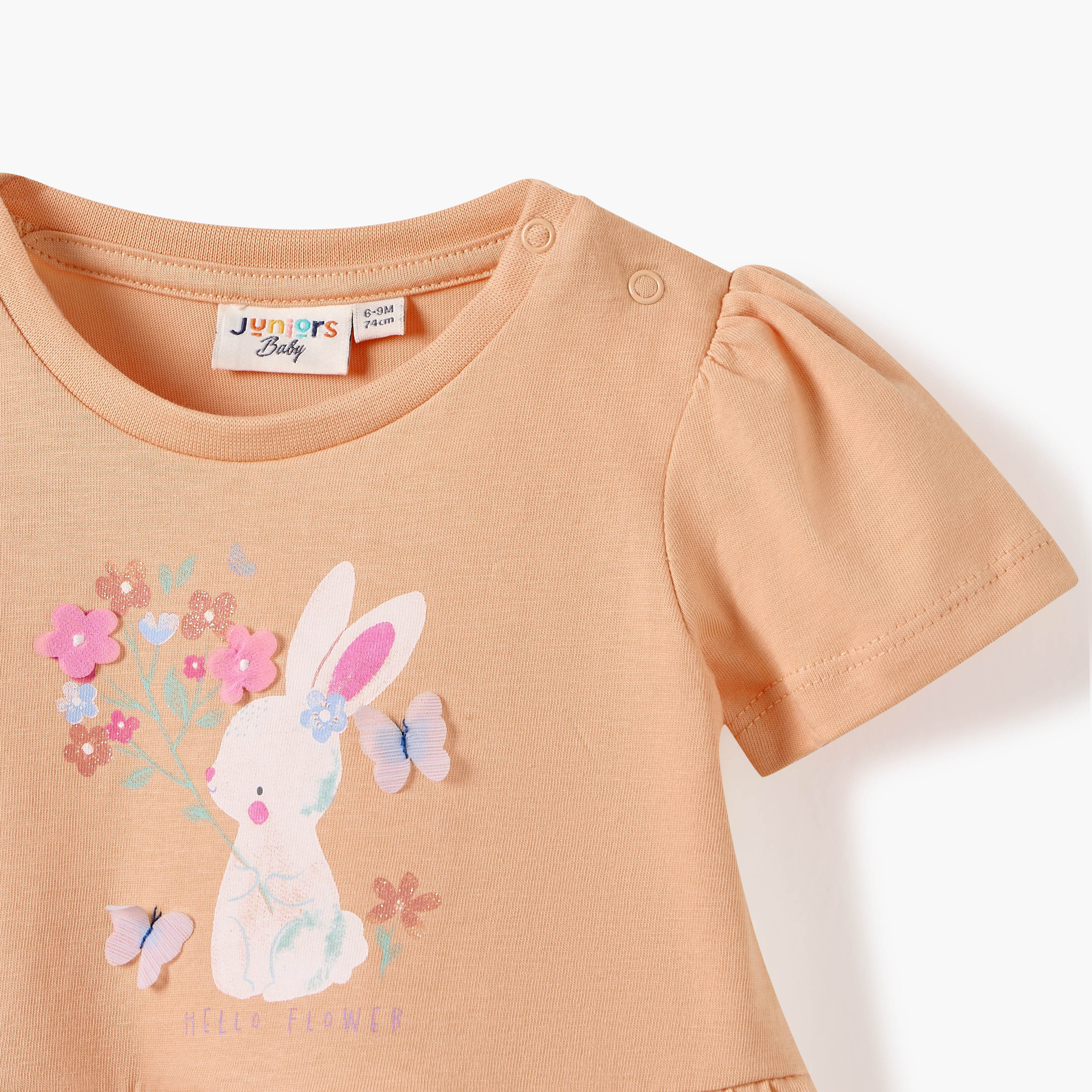 Juniors Bunny Print Peplum Top and Shorts Set-baby-girls-clothing-setsandcoords-image-5