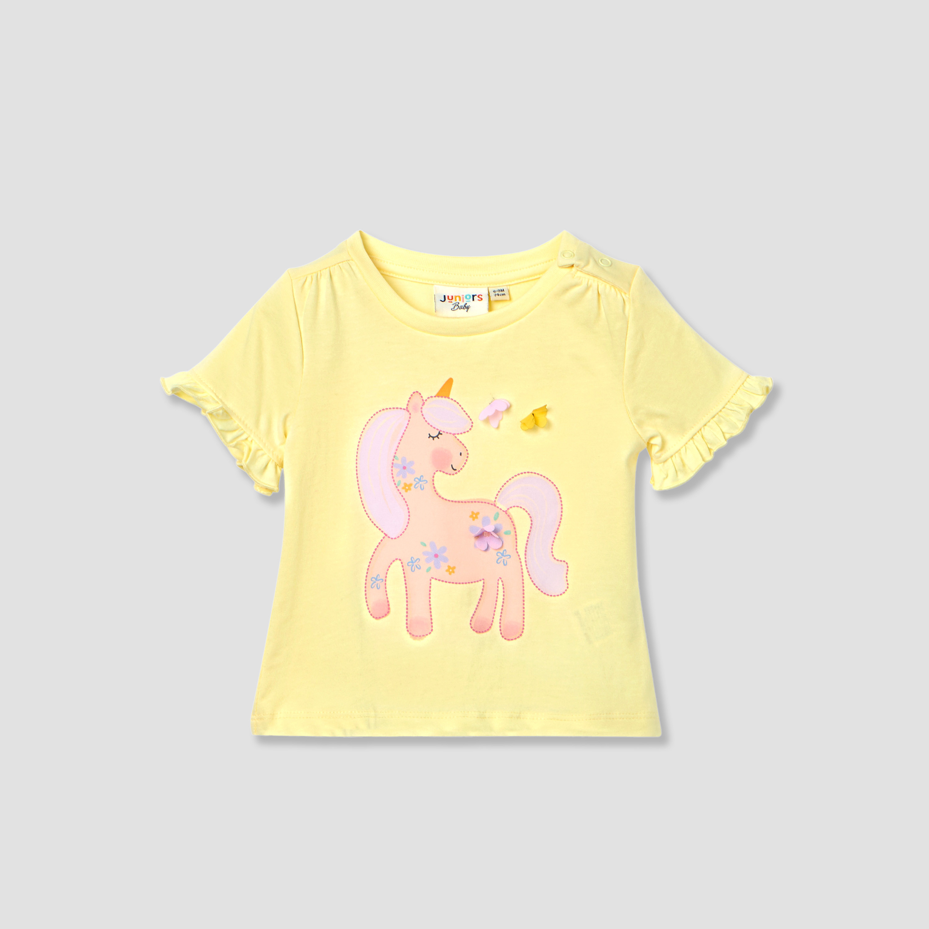 Juniors Unicorn Print Top and Shorts Set-baby-girls-clothing-setsandcoords-image-2