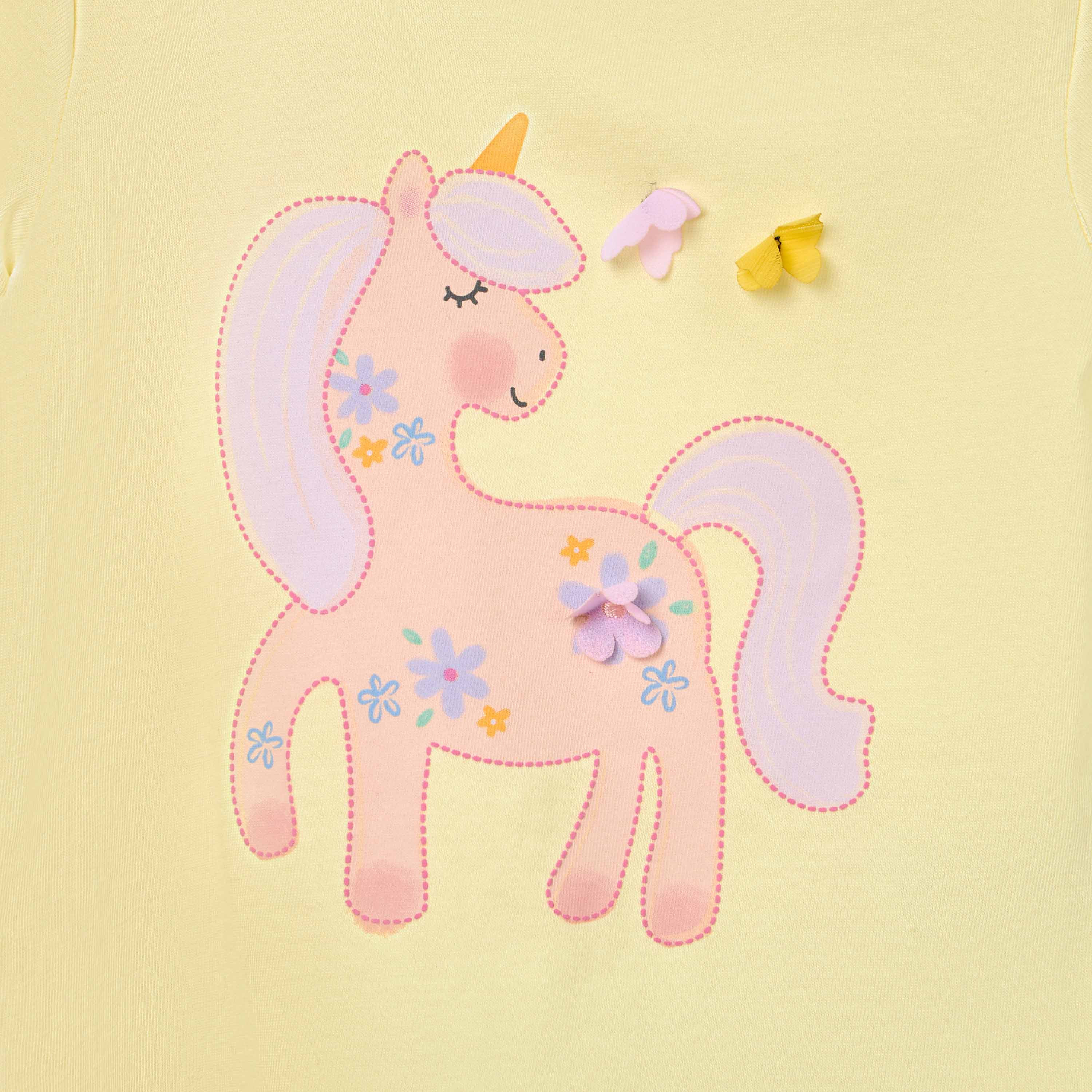 Juniors Unicorn Print Top and Shorts Set-baby-girls-clothing-setsandcoords-image-4