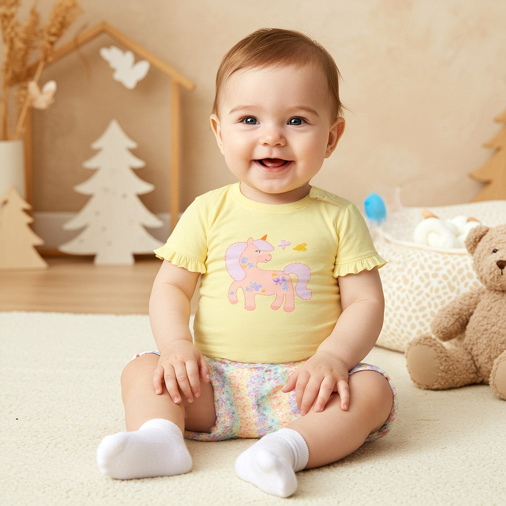 Juniors Unicorn Print Top and Shorts Set-baby-girls-clothing-setsandcoords-image-7
