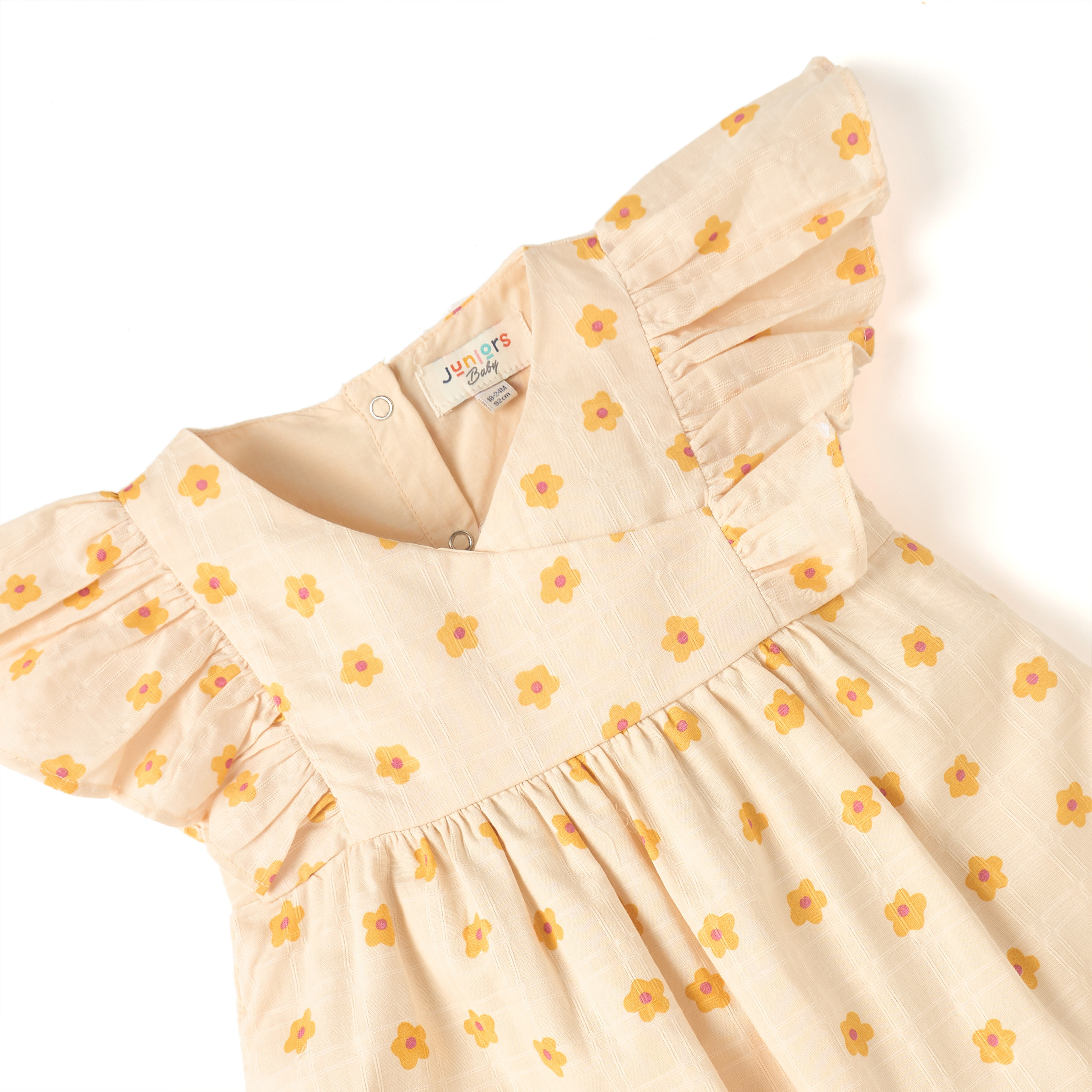 أفرول بأكمام كشكش وزر إغلاق وطبعات زهرية من جونيورز-baby-girls-clothing-rompers-image-2