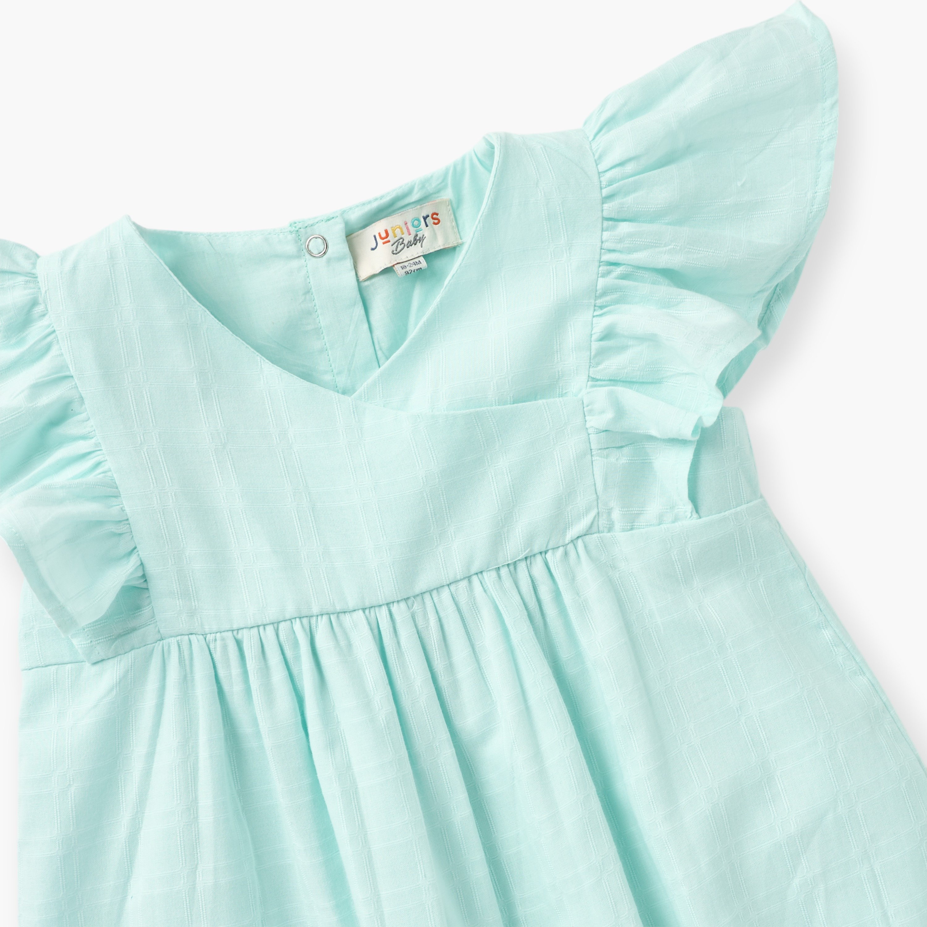 Juniors Floral Embroidered Romper with Ruffle Sleeves-baby-girls-clothing-rompers-image-3