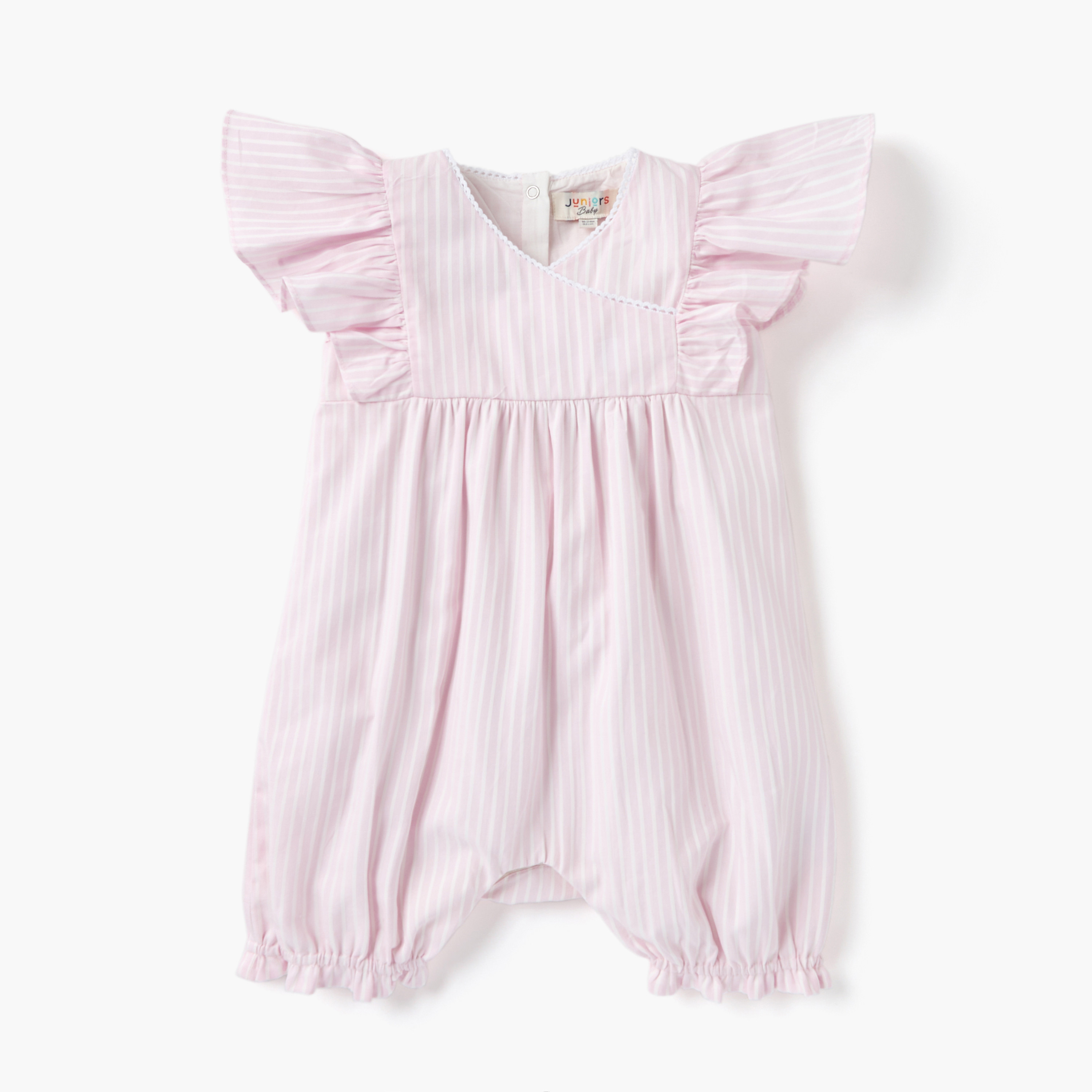 أفرول مخطط بأكمام كشكش من جونيورز-baby-girls-clothing-rompers-image-4