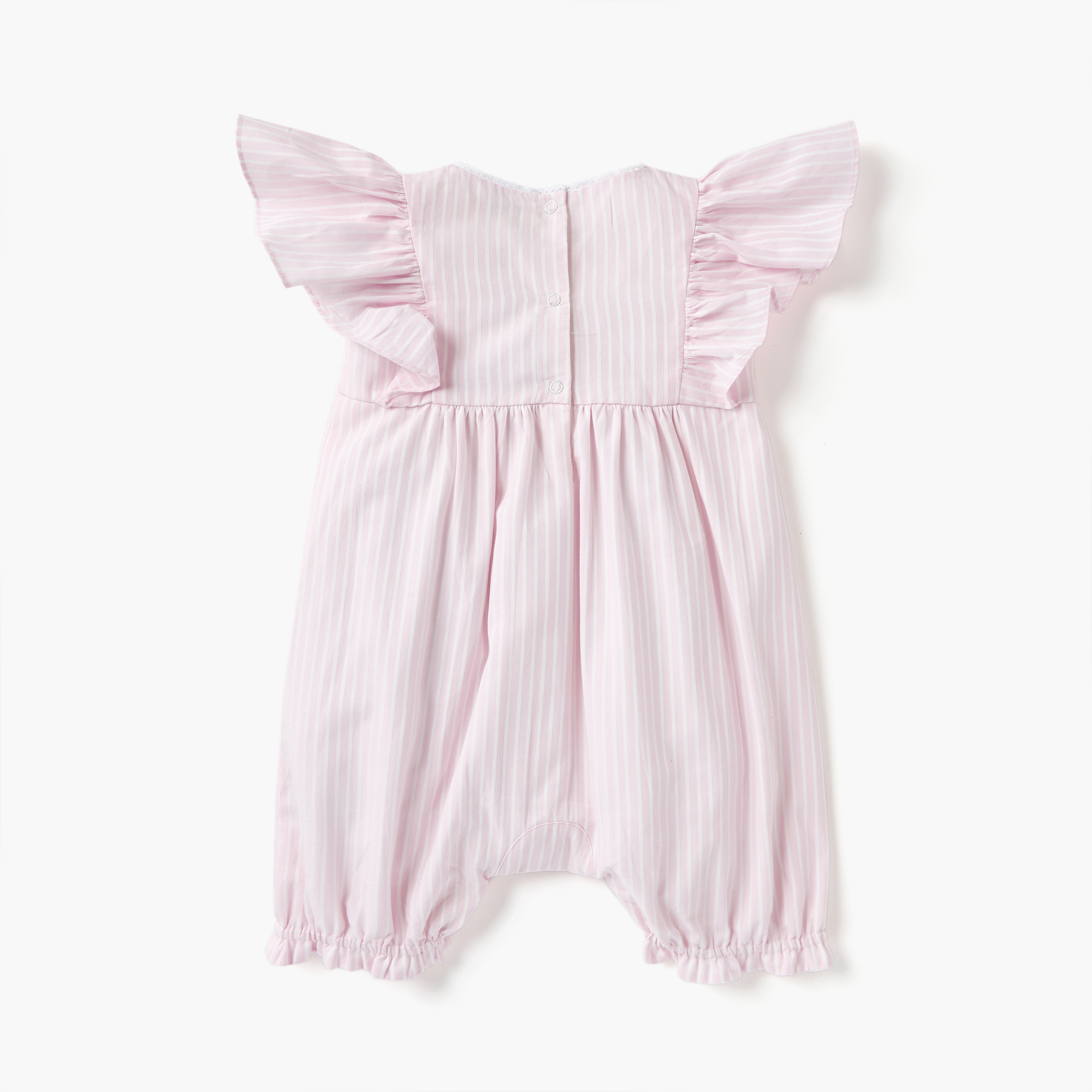 أفرول مخطط بأكمام كشكش من جونيورز-baby-girls-clothing-rompers-image-3