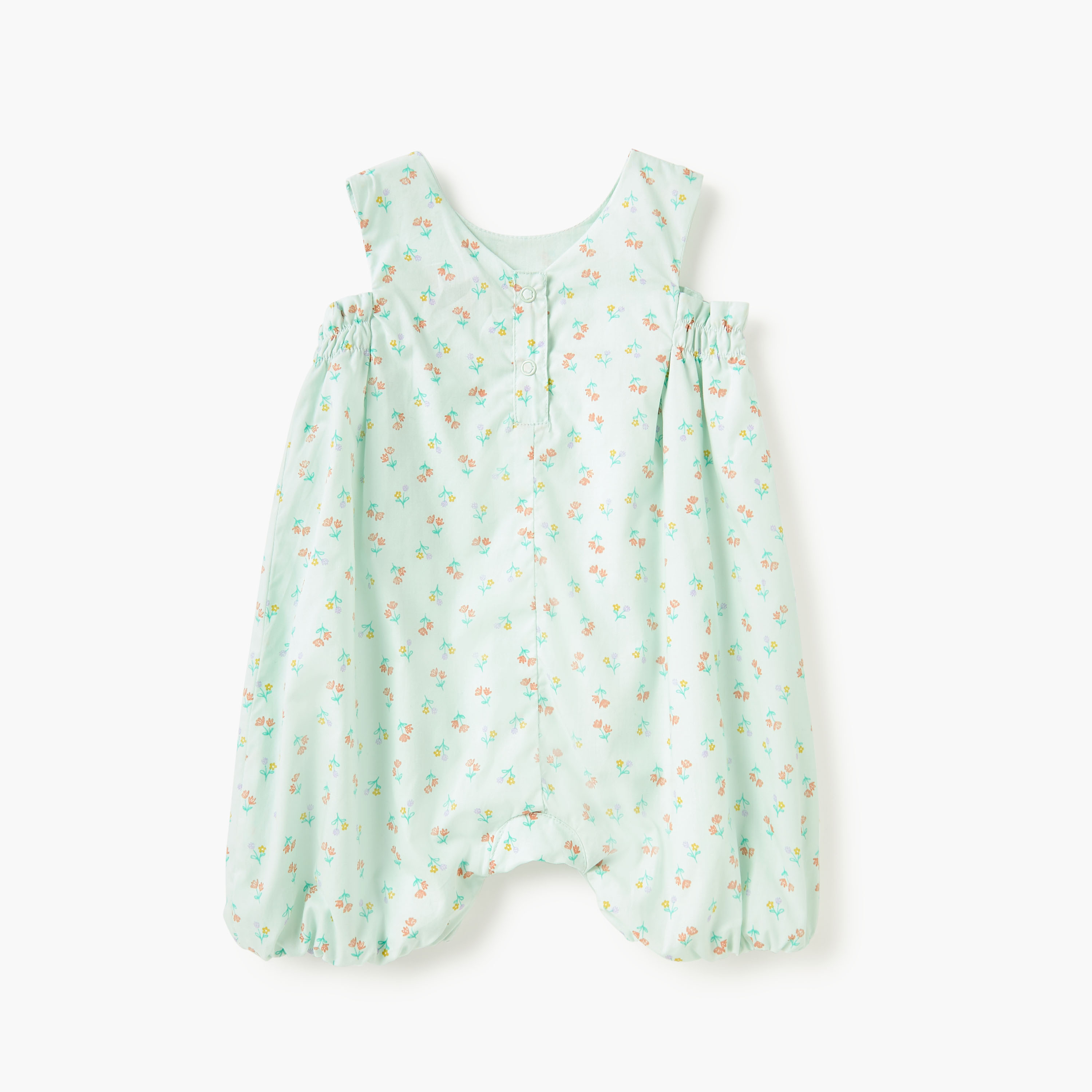 أفرول دون أكمام بطبعات أزهار وأزرار إغلاق من جونيورز-baby-girls-clothing-rompers-image-2