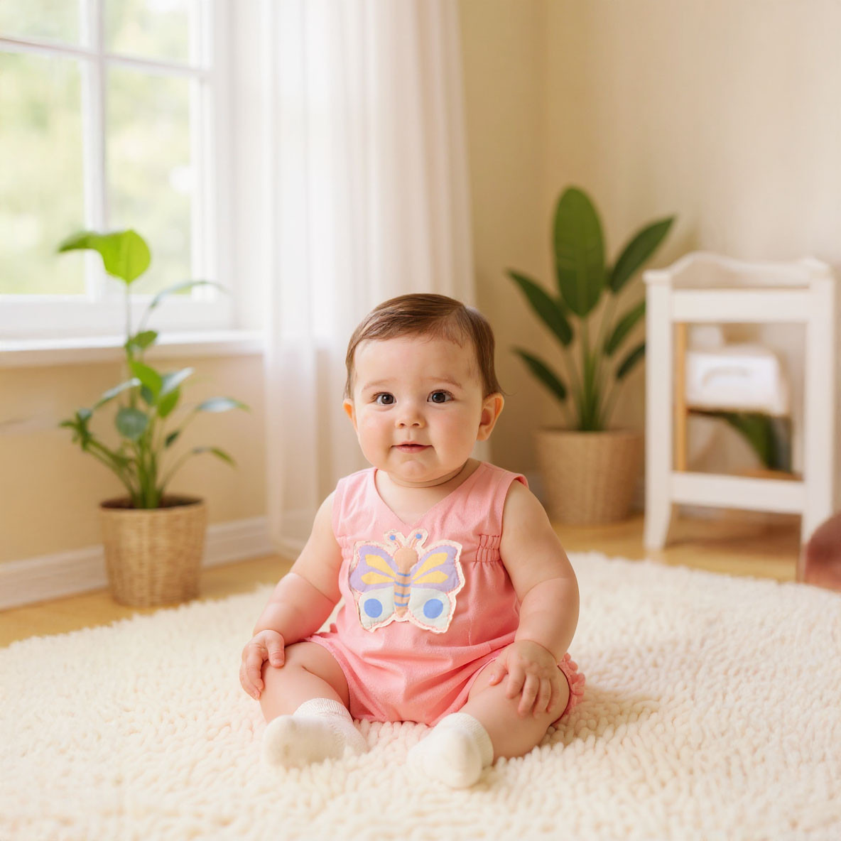 أفرول بدون أكمام قصيرة وزر إغلاق كبّاس وطبعات من جونيورز-baby-girls-clothing-rompers-image-1