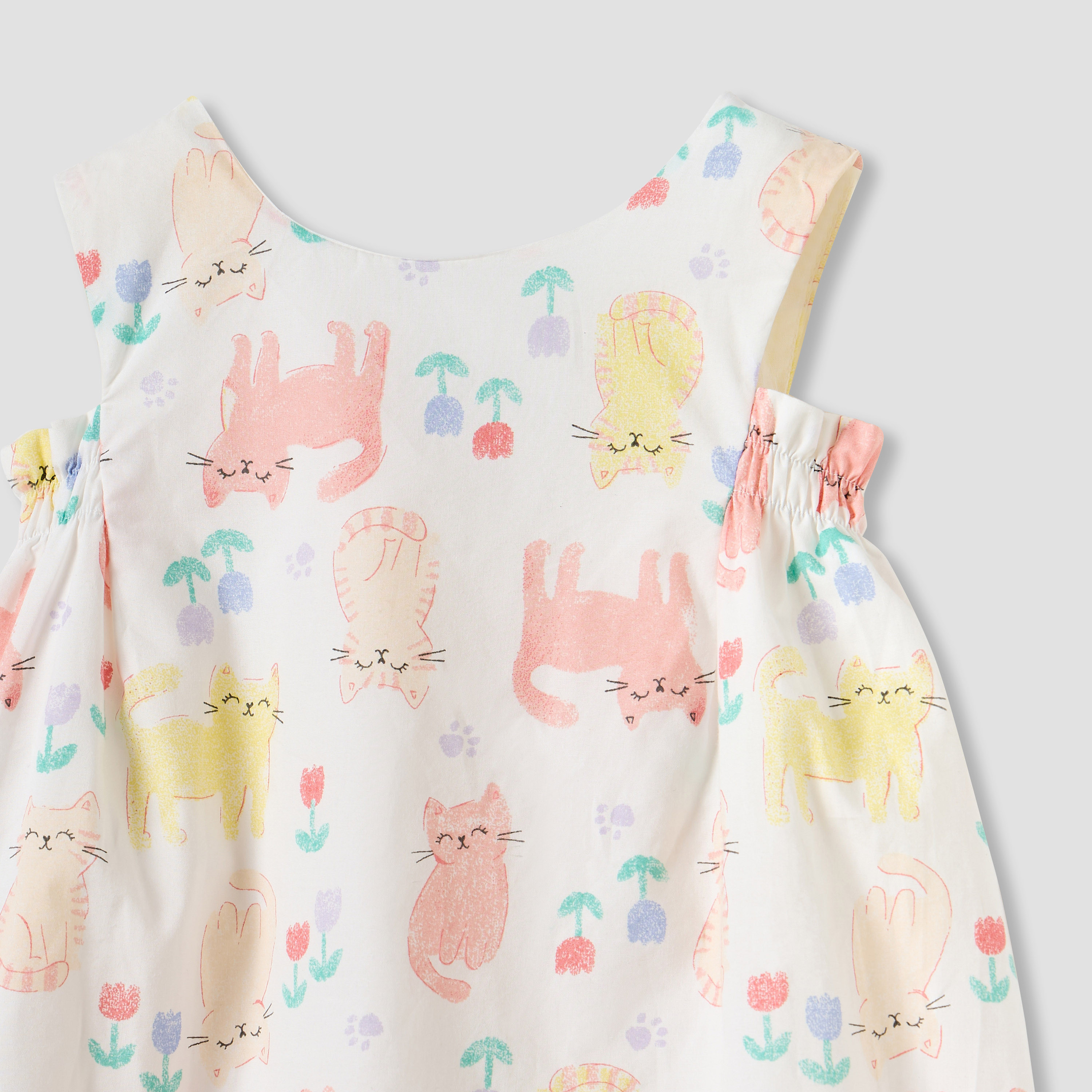 Juniors All-Over Cat Print Sleeveless Romper-baby-girls-clothing-rompers-image-3