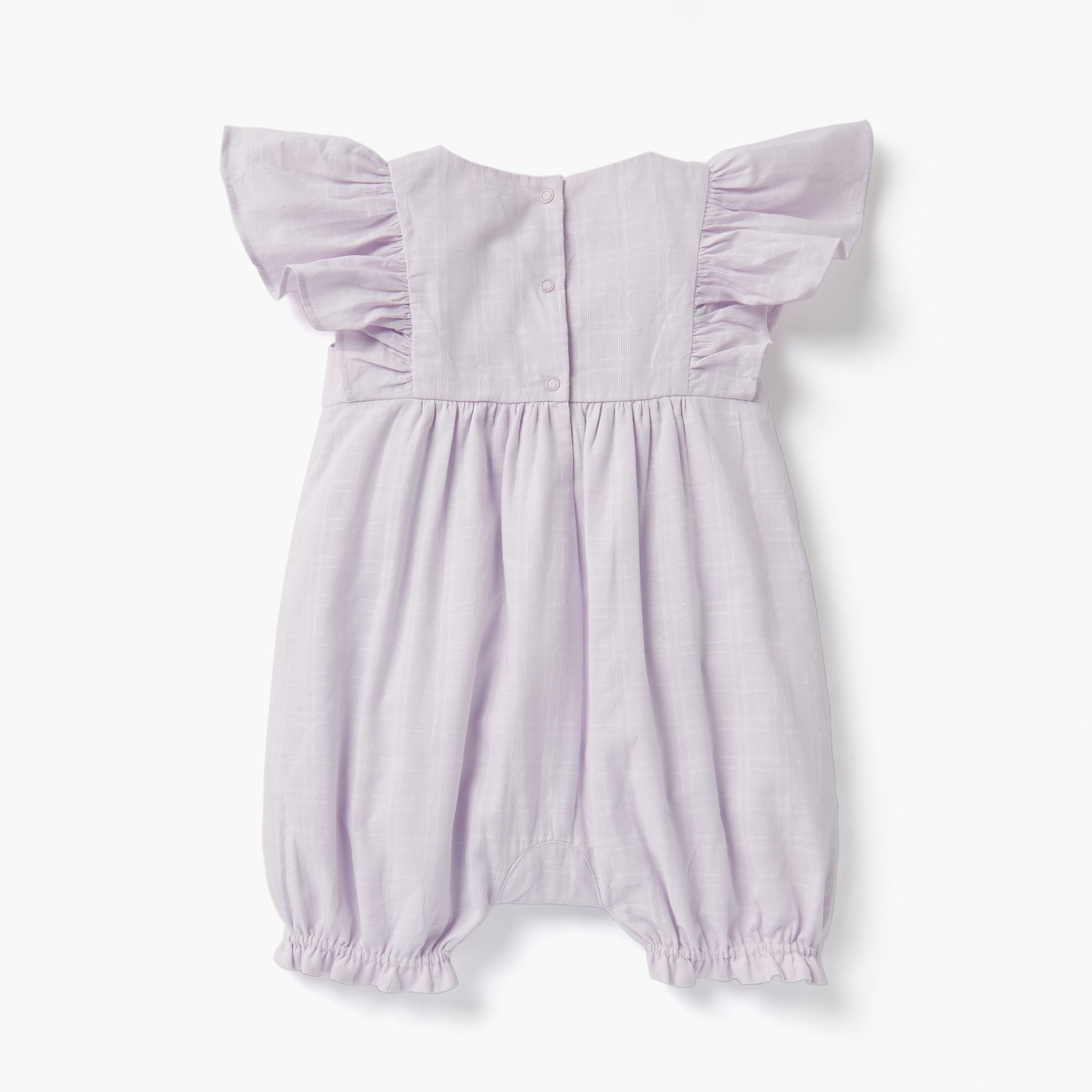 Juniors Bunny Applique Romper with Cap Sleeves and Button Closure-baby-girls-clothing-rompers-image-2