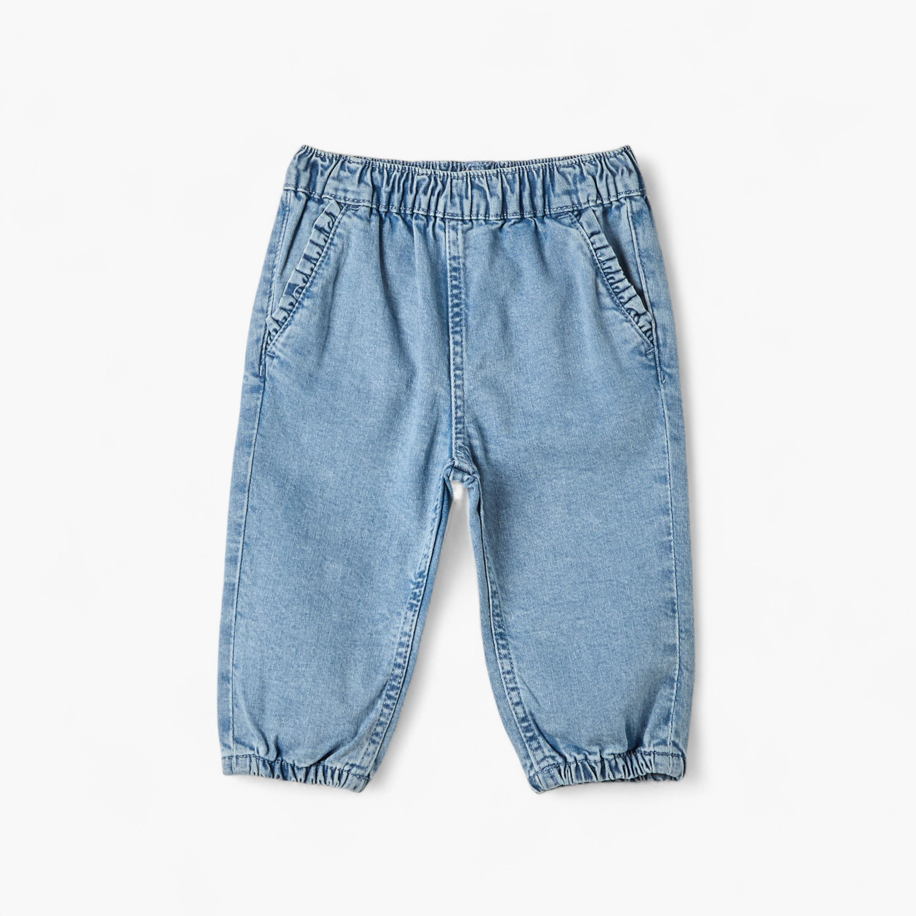 Juniors Girls Denim Jeans with Pockets and Elasticated Waist-baby-girls-clothing-bottoms-jeans-image-1