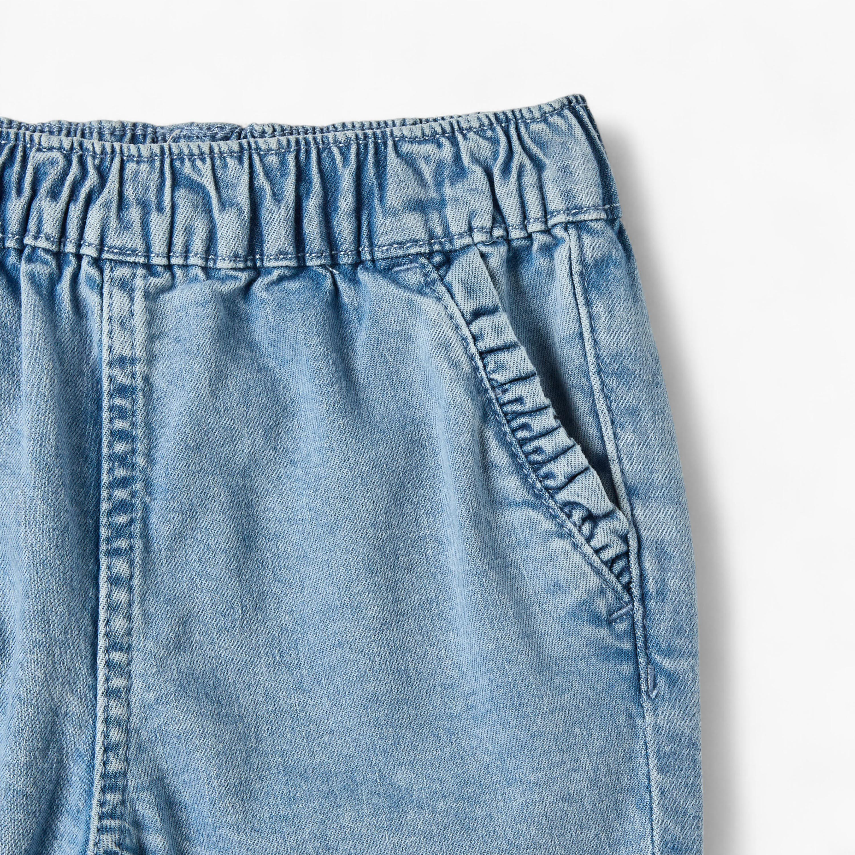 Juniors Girls Denim Jeans with Pockets and Elasticated Waist-baby-girls-clothing-bottoms-jeans-image-3