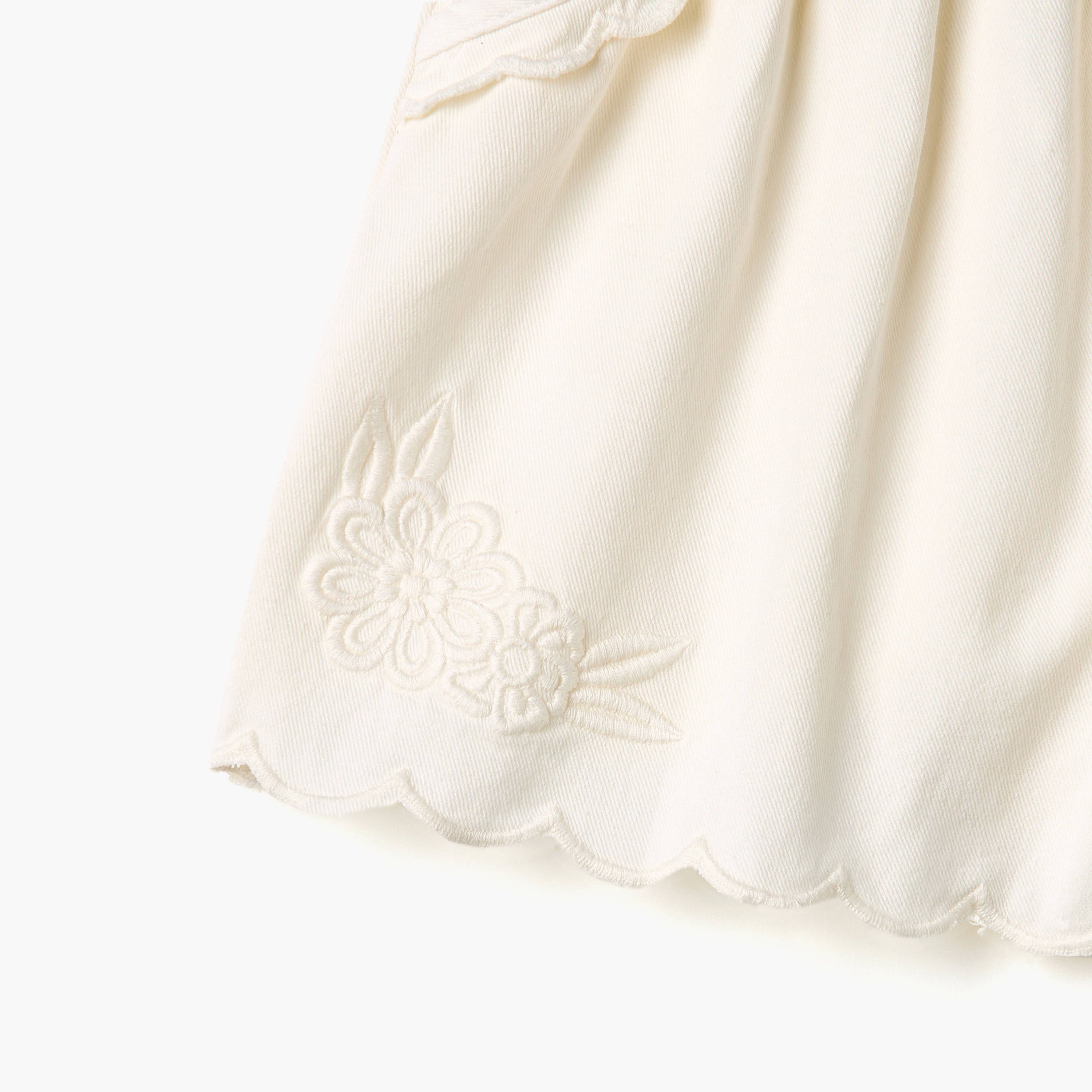 Juniors Floral Embroidered Shorts with Elasticated Waist-baby-girls-clothing-bottoms-shorts-image-4