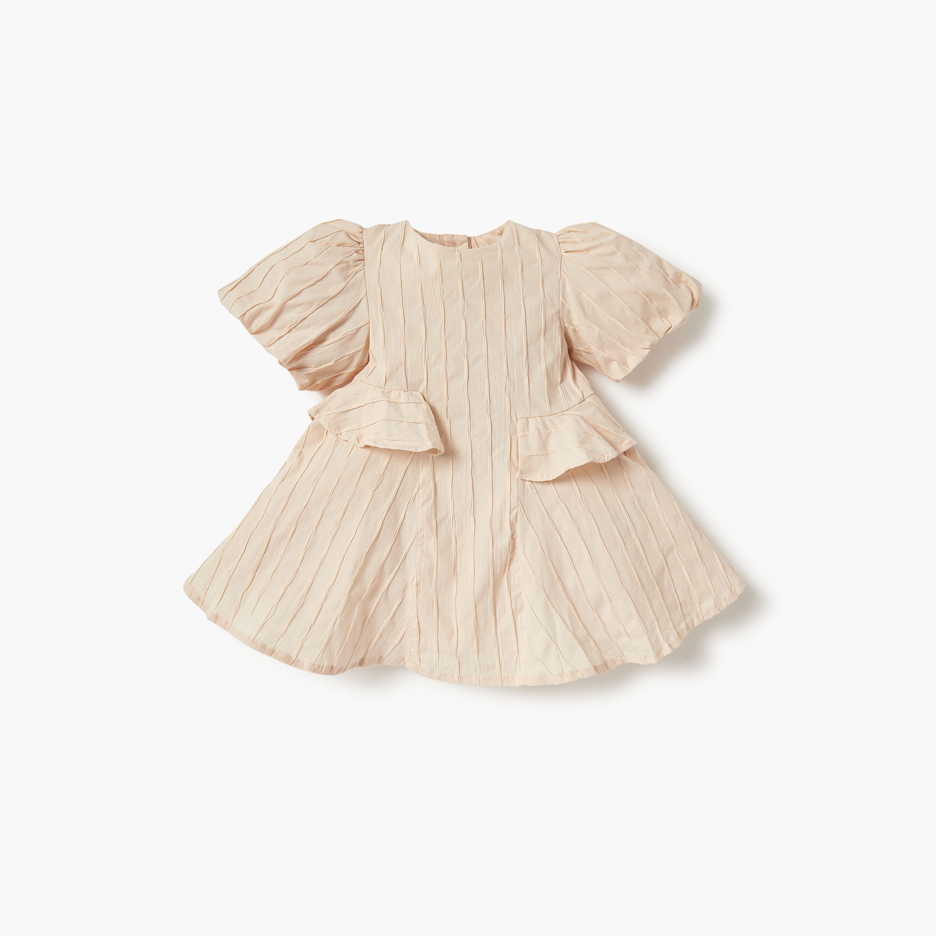 Juniors Textured Short Sleeves Dress with Bloomers-baby-girls-clothing-dressesandjumpsuits-image-2