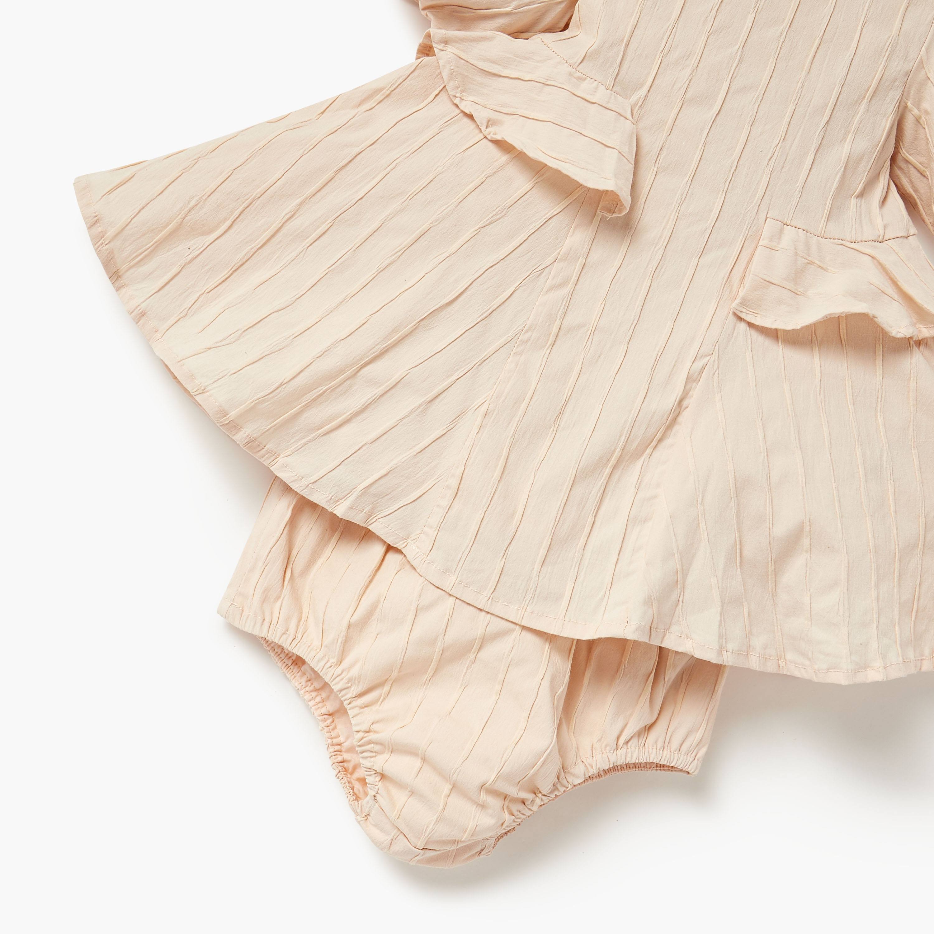 Juniors Textured Short Sleeves Dress with Bloomers-baby-girls-clothing-dressesandjumpsuits-image-5