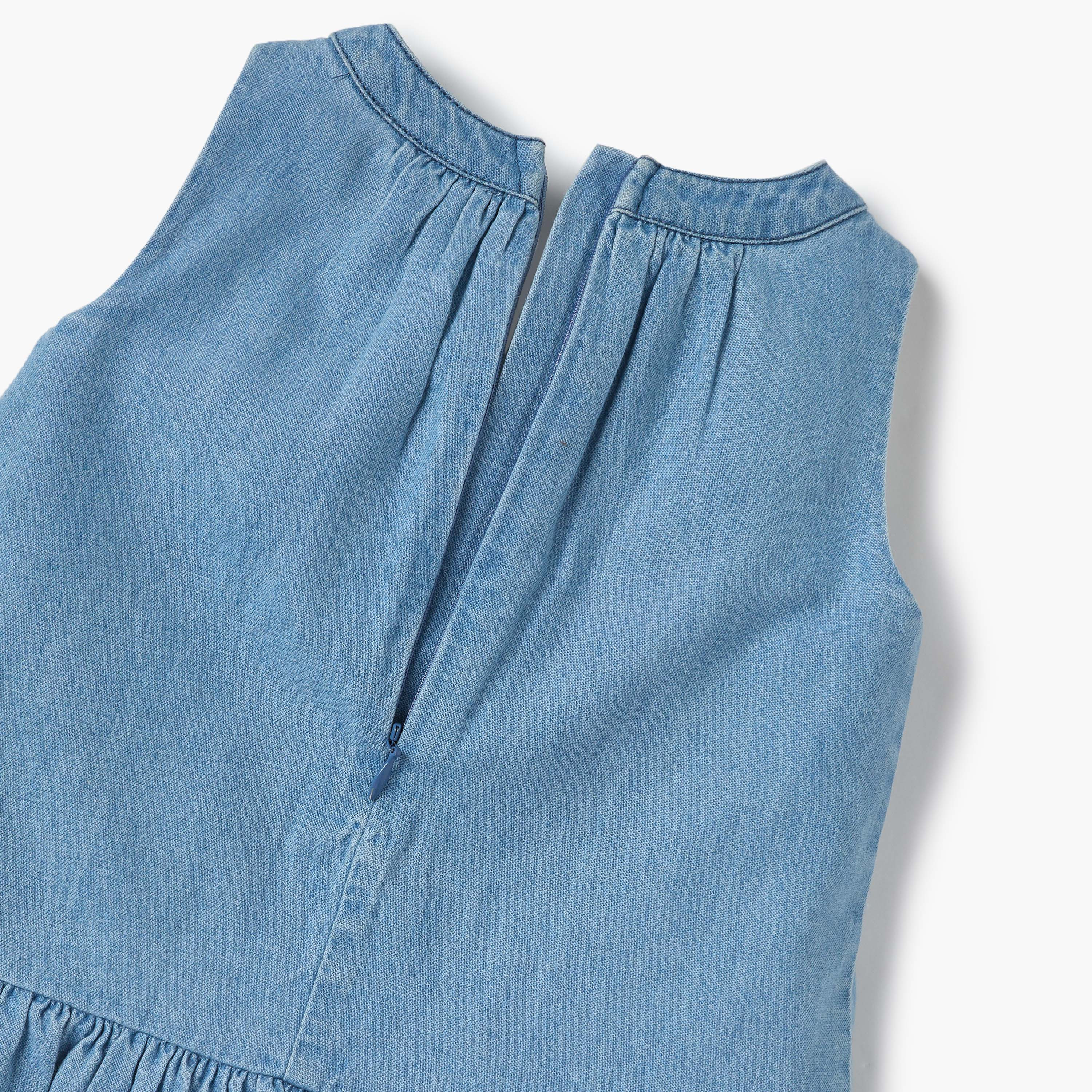 Juniors Floral Applique Sleeveless Denim Dress with Headband-baby-girls-clothing-dressesandjumpsuits-image-6