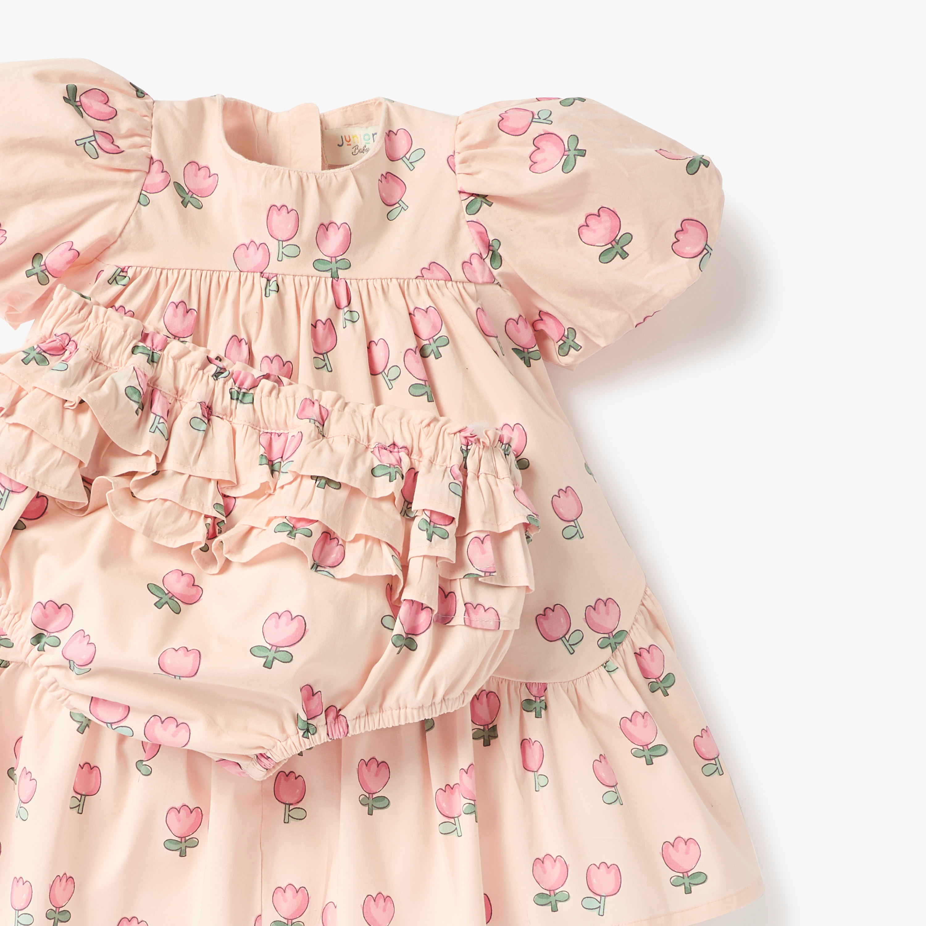 فستان بطبعات زهرية مع سروال بلومر من جونيورز-baby-girls-clothing-dressesandjumpsuits-image-4