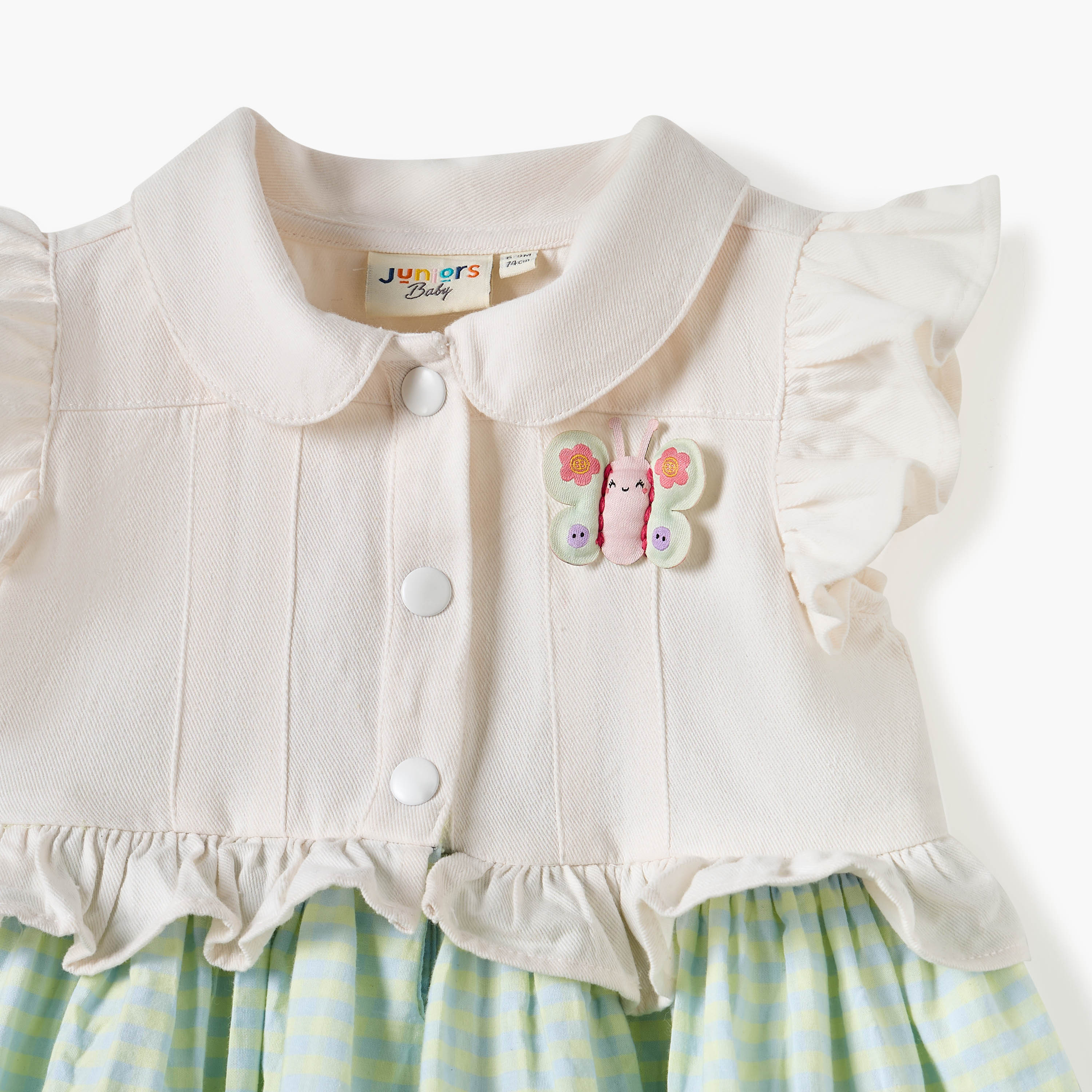 فستان بتفاصيل كشكش وزخارف فراشة وربطة رأس من جونيورز-baby-girls-clothing-dressesandjumpsuits-image-4