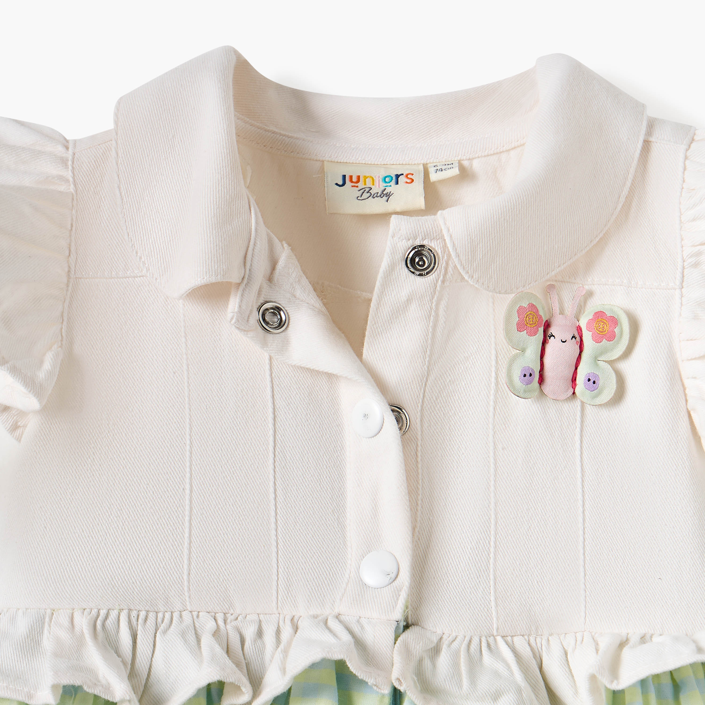 فستان بتفاصيل كشكش وزخارف فراشة وربطة رأس من جونيورز-baby-girls-clothing-dressesandjumpsuits-image-5