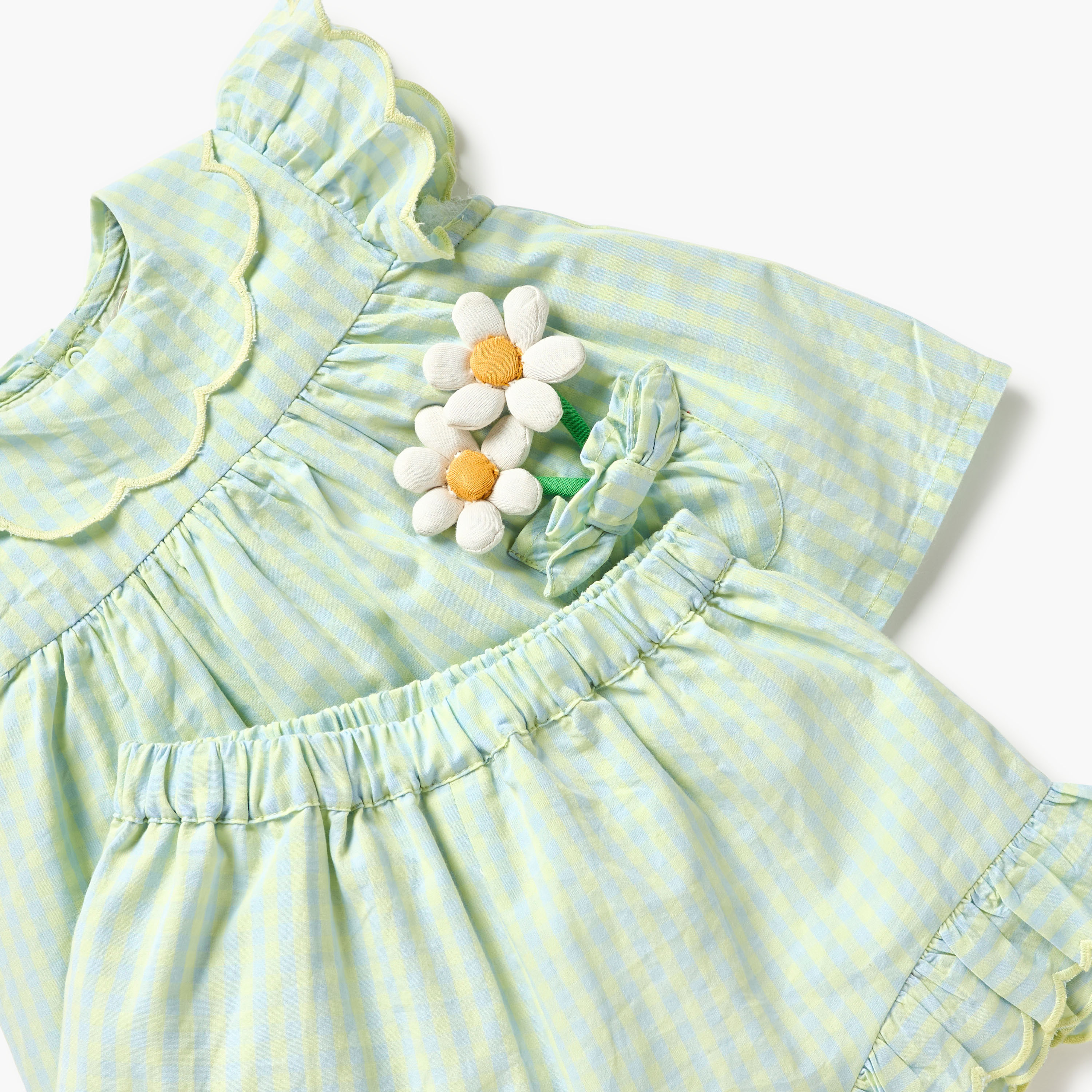 Juniors Checked Top and Shorts Set-baby-girls-clothing-setsandcoords-image-4