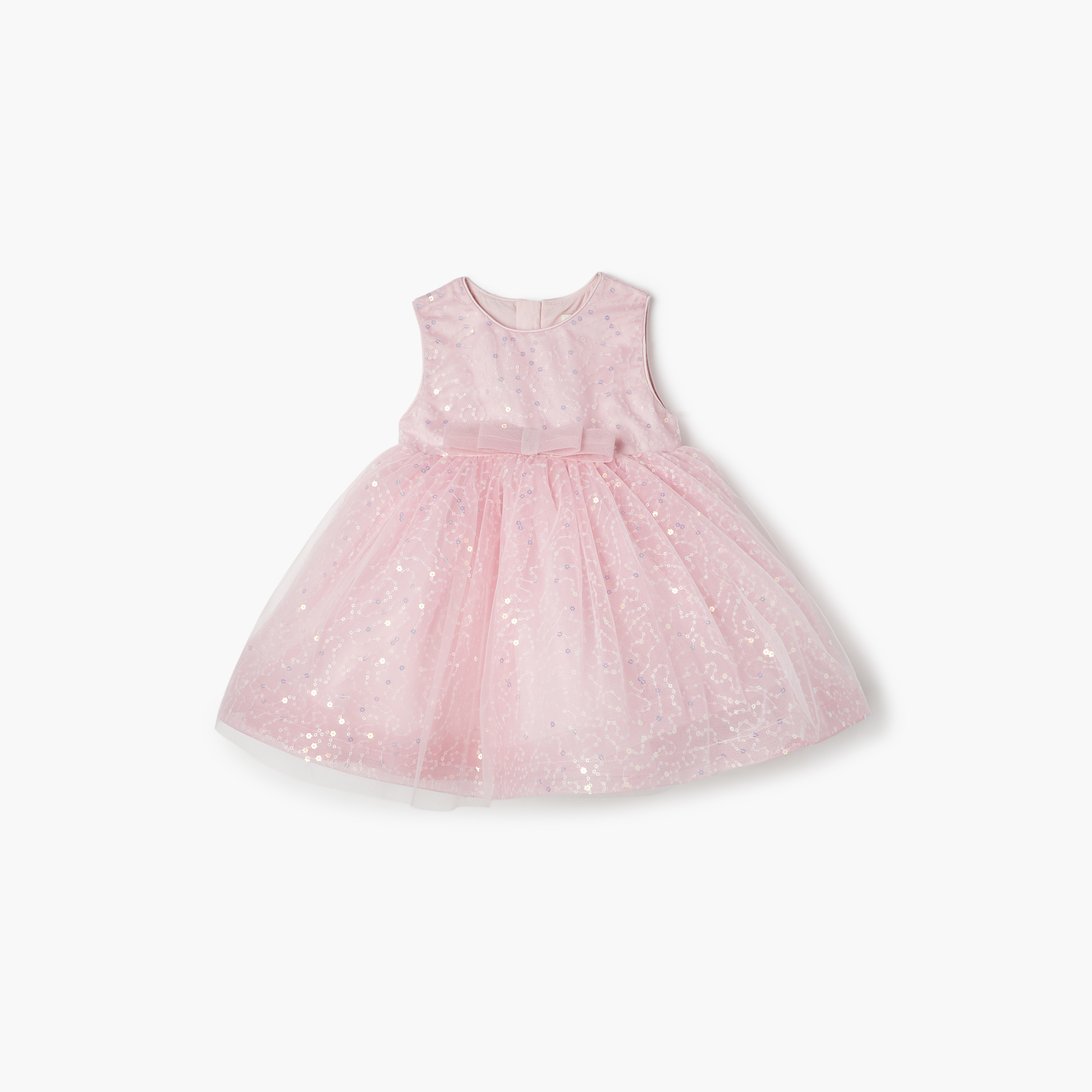 Juniors Sequin Embellished Sleeveless A-Line Dress-baby-girls-clothing-dressesandjumpsuits-image-1