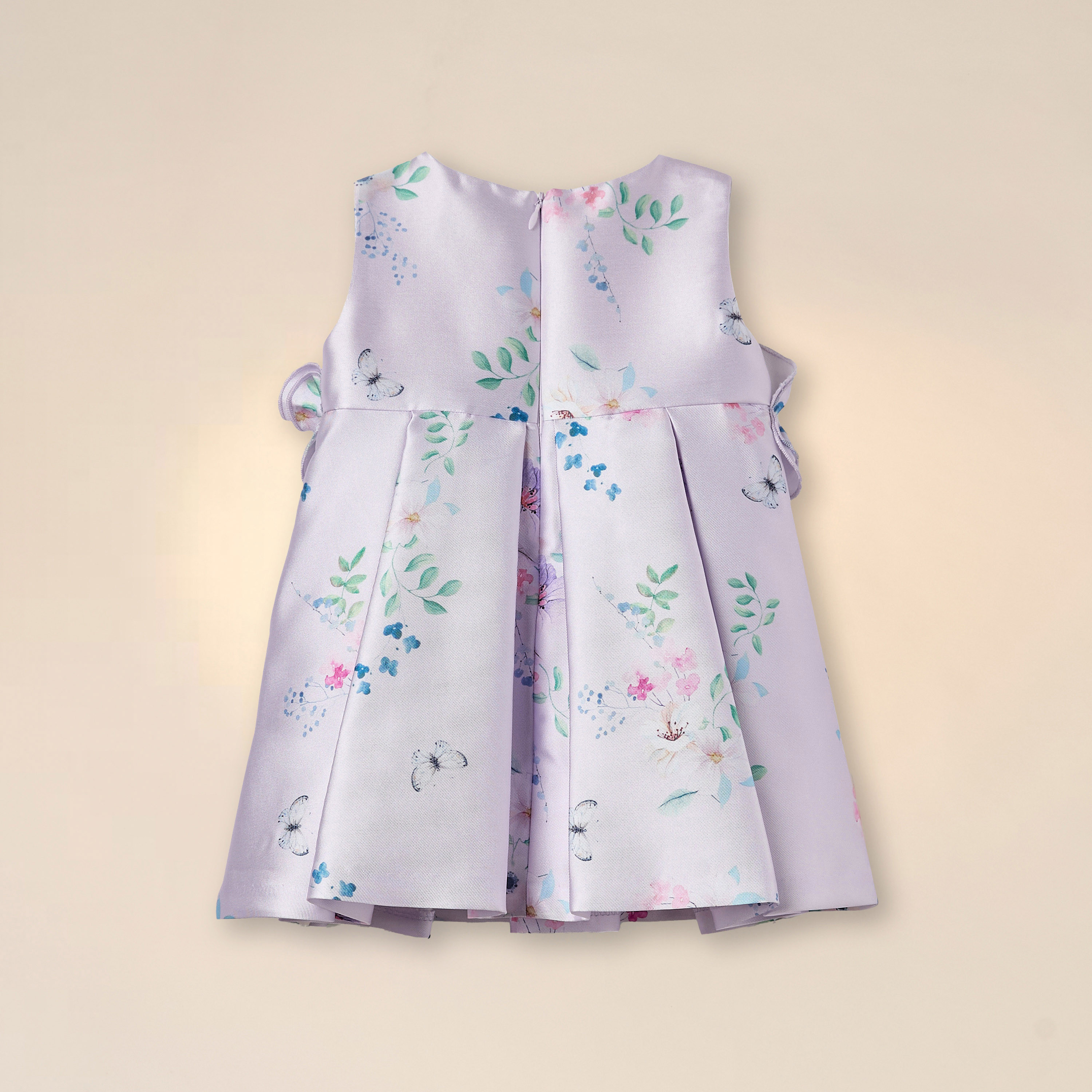 Juniors Floral Print Sleeveless A-line Dress with Pleat and Ruffle Detail-baby-girls-clothing-dressesandjumpsuits-image-2