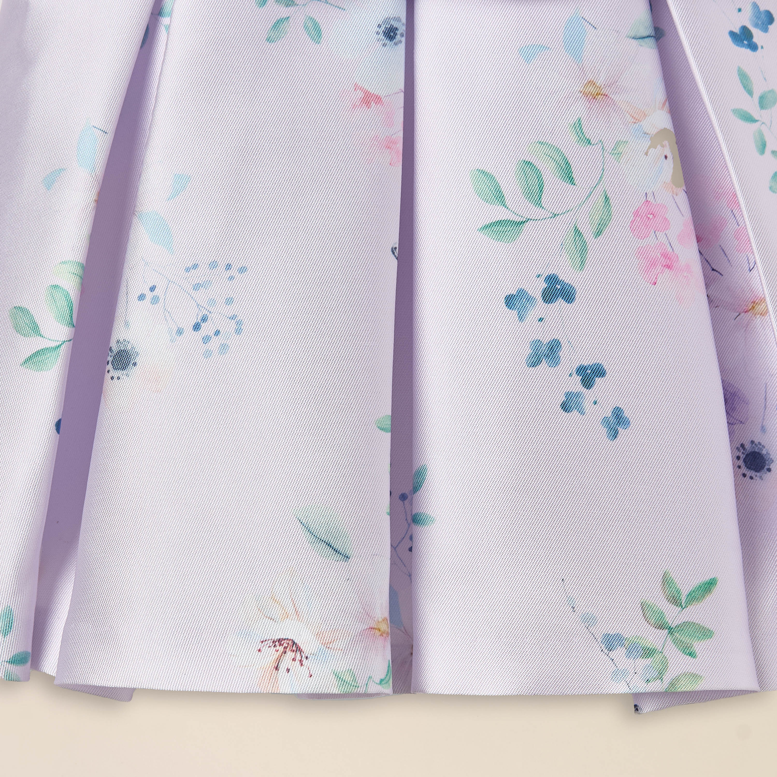 Juniors Floral Print Sleeveless A-line Dress with Pleat and Ruffle Detail-baby-girls-clothing-dressesandjumpsuits-image-4