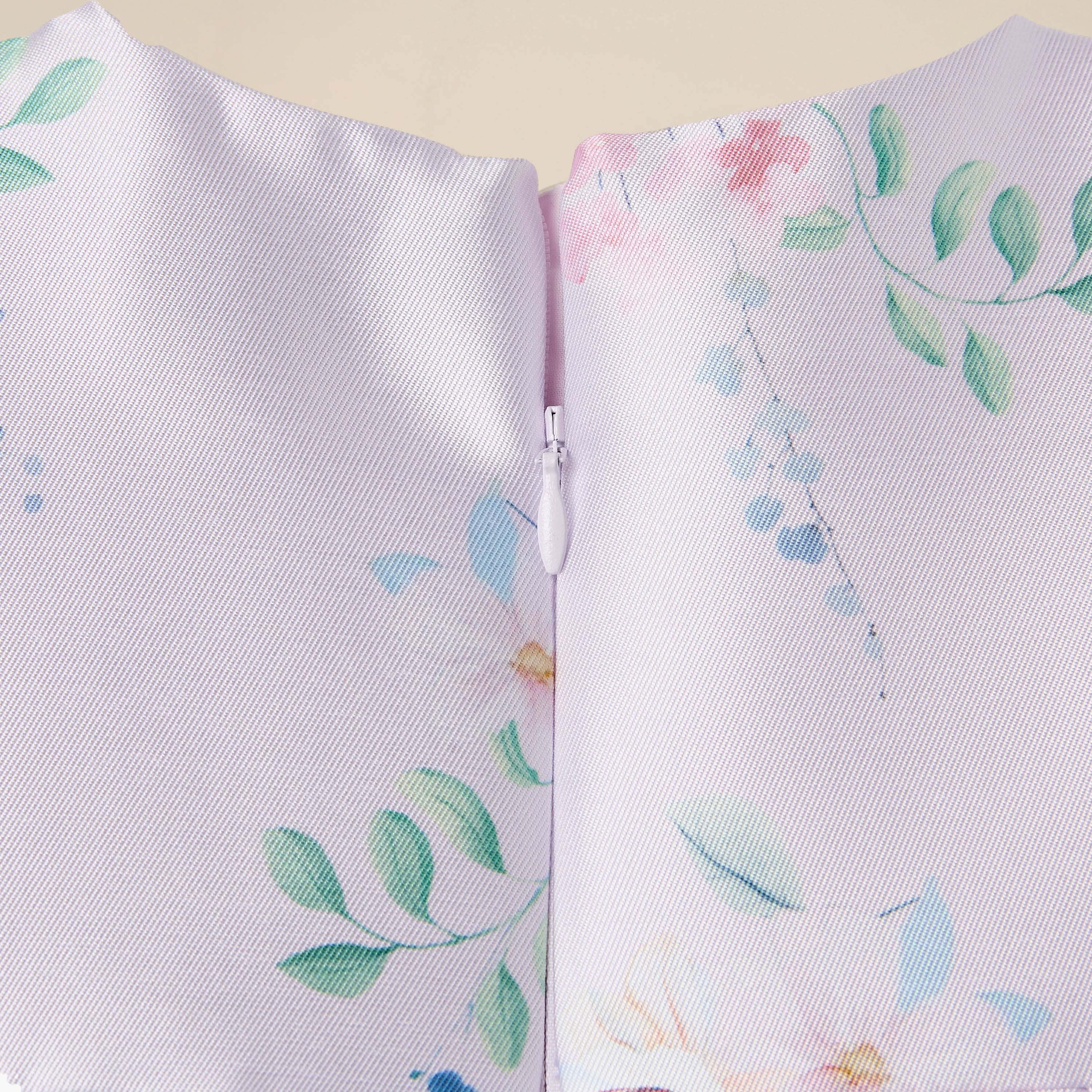 Juniors Floral Print Sleeveless A-line Dress with Pleat and Ruffle Detail-baby-girls-clothing-dressesandjumpsuits-image-5