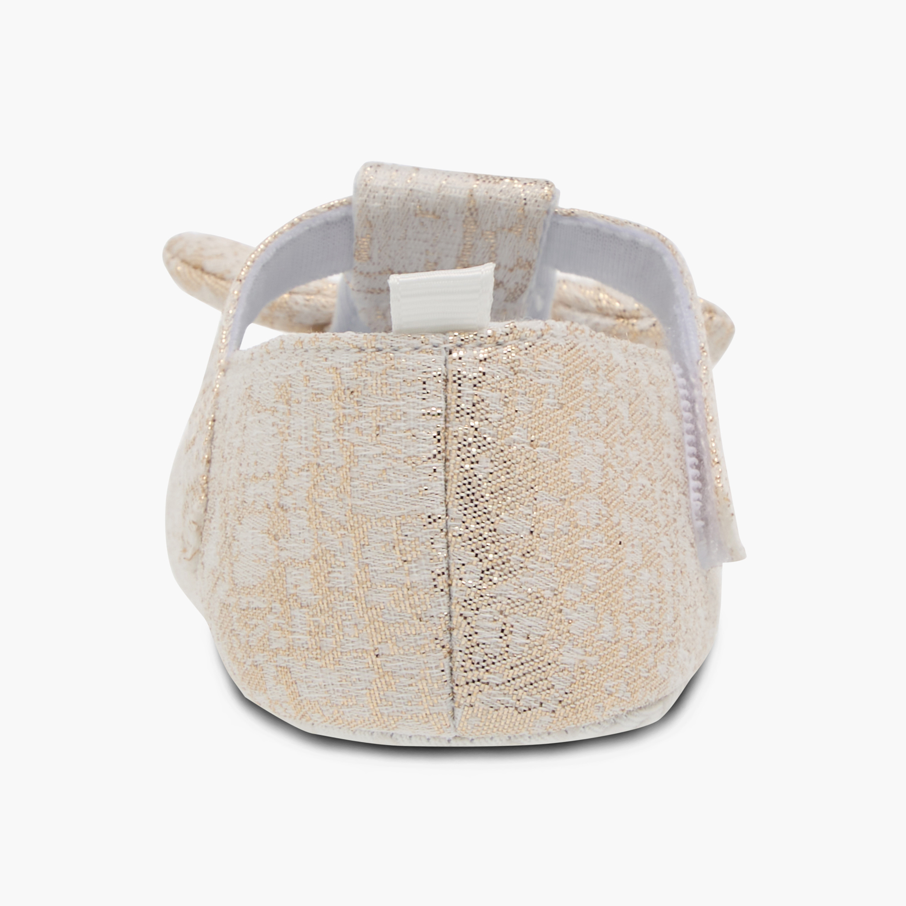 Juniors Metallic Bow Detail Booties with Hook and Loop Closure-baby-girls-shoes-booties-image-5