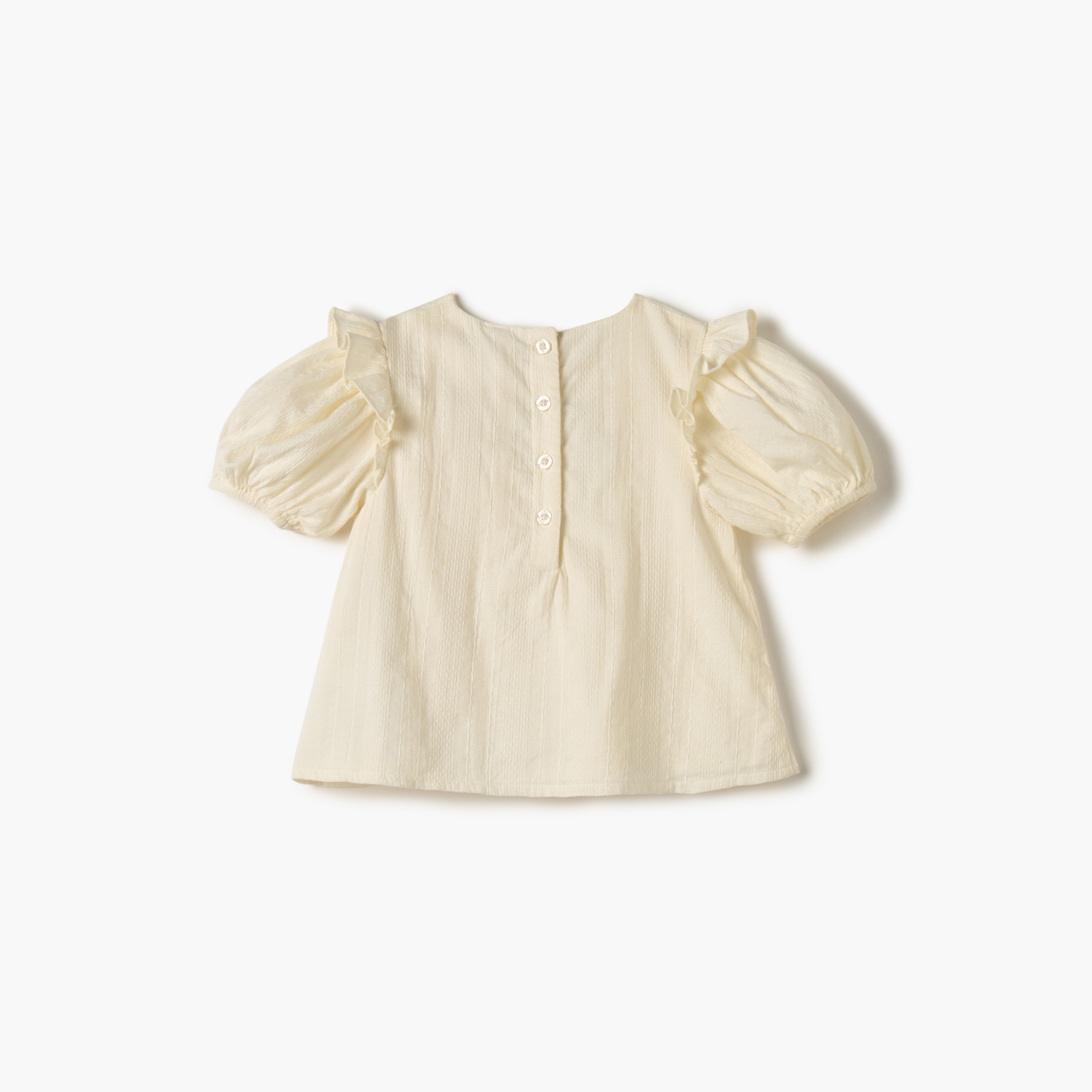 Giggles Floral Embroidered Top with Puff Sleeves-baby-girls-clothing-blousesandshirts-image-2
