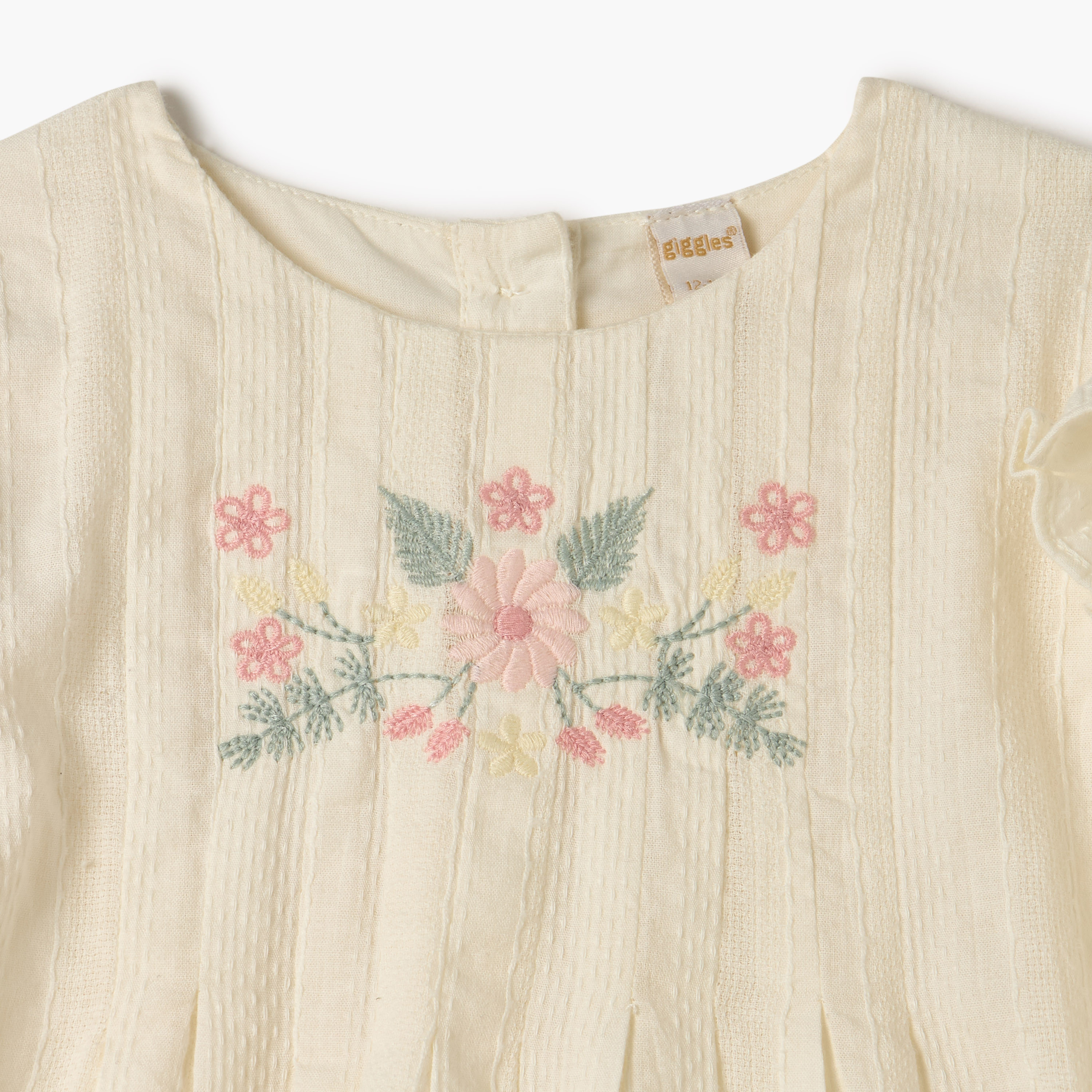 Giggles Floral Embroidered Top with Puff Sleeves-baby-girls-clothing-blousesandshirts-image-3