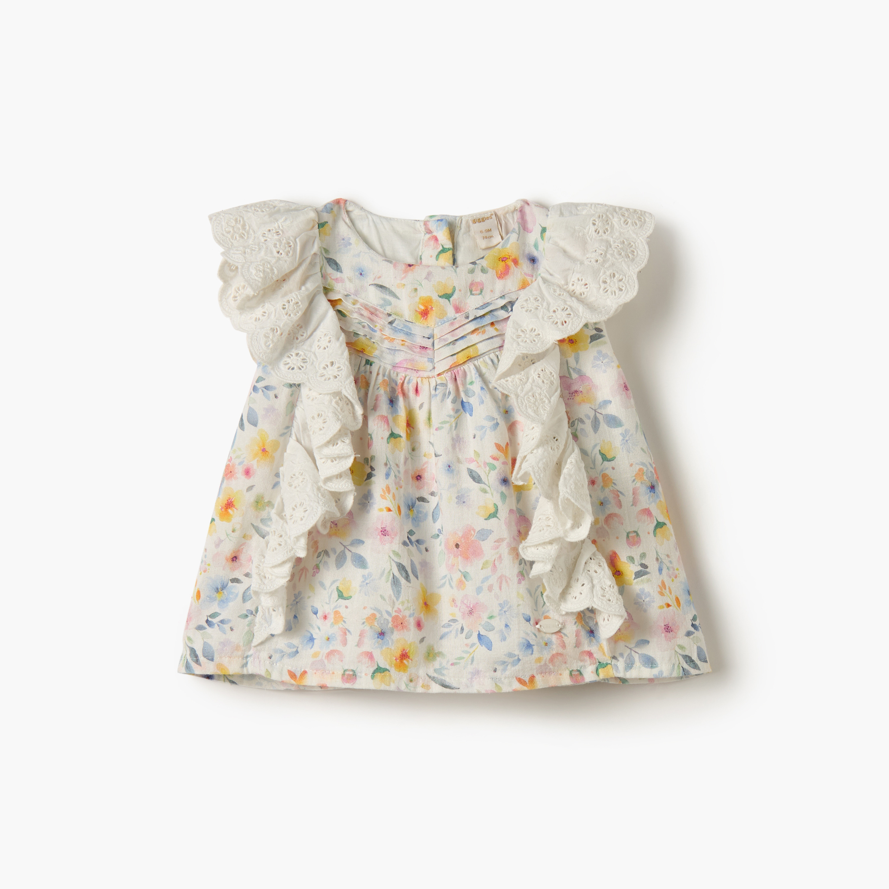 بلوزة بدون أكمام بطعبعات زهور من جيجلز-baby-girls-clothing-blousesandshirts-image-1