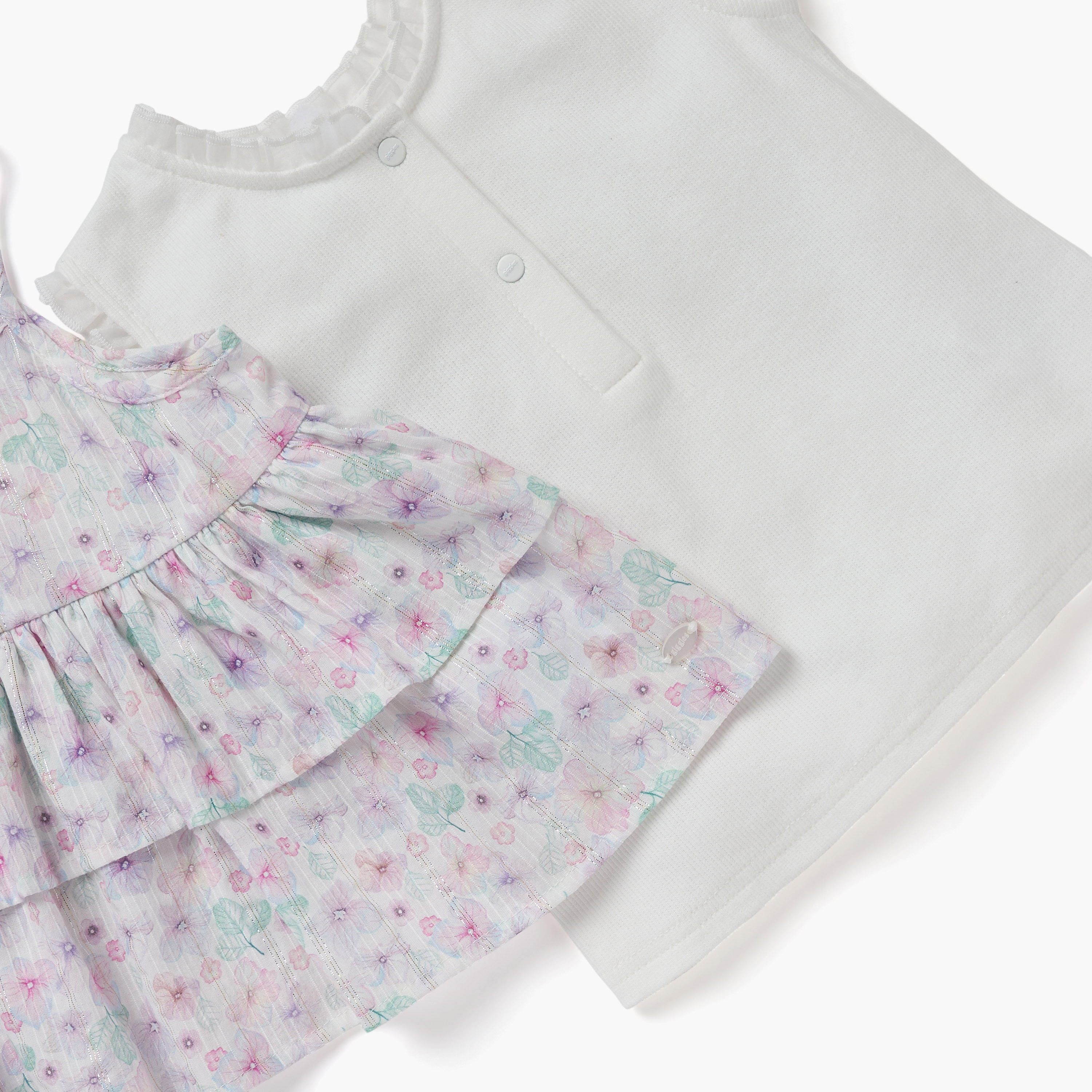 Giggles Floral Print Pinafore and Sleeveless Top Set-baby-girls-clothing-blousesandshirts-image-5