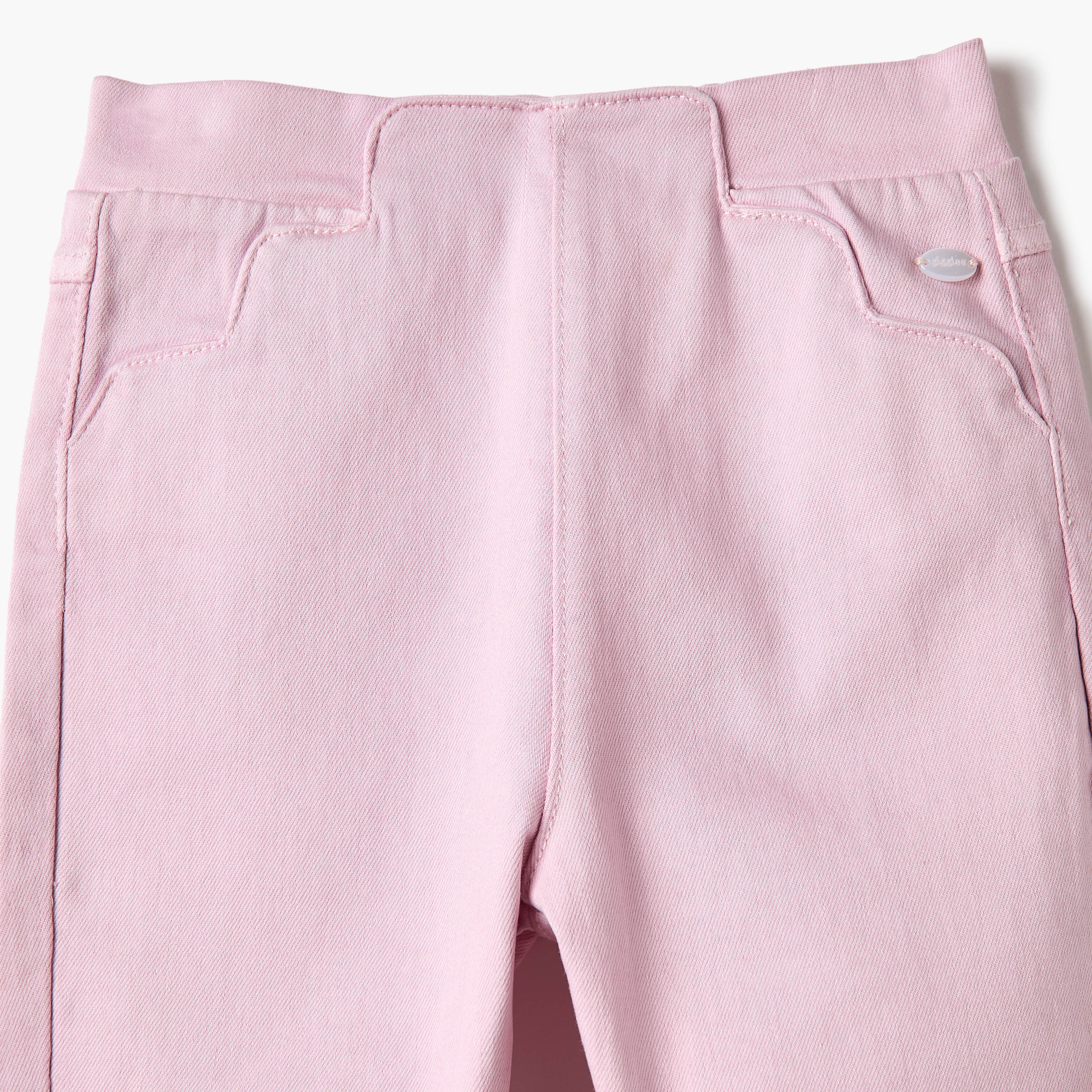 Giggles Embroidered Pants with Semi-Elasticated Waistband and Pockets-baby-girls-clothing-bottoms-trousers-image-3
