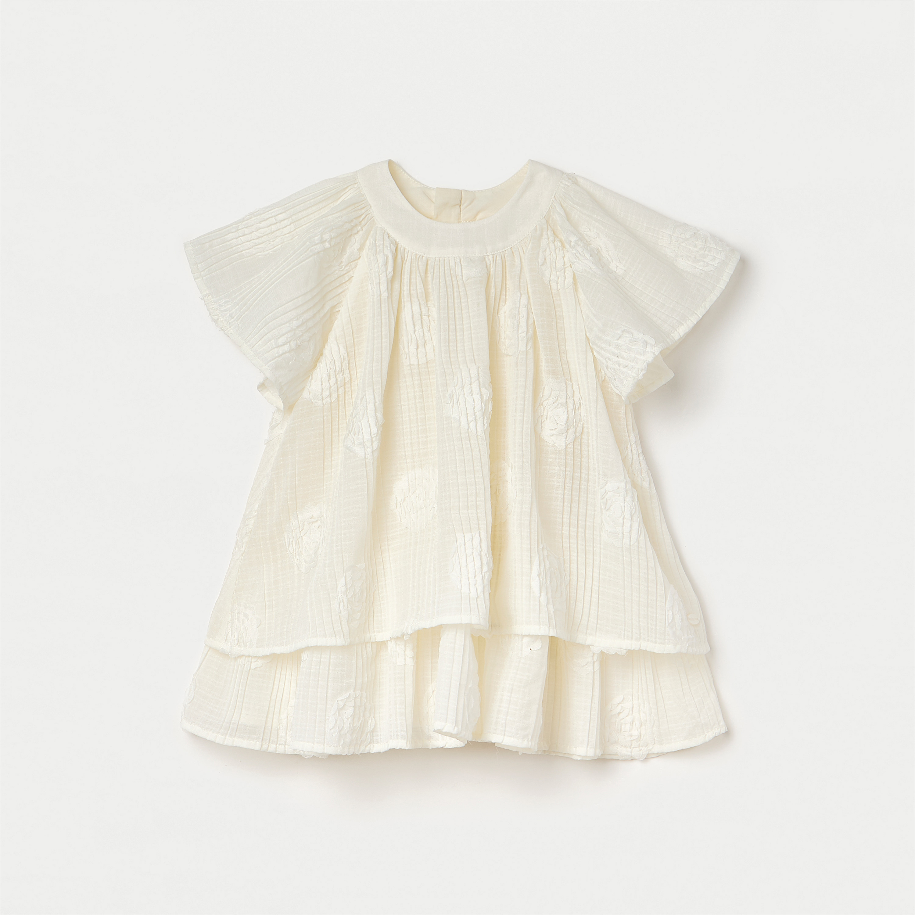 فستان متعدد الطبقات بأكمام واسعة وكسرات من جيجلز-baby-girls-clothing-dressesandjumpsuits-image-1