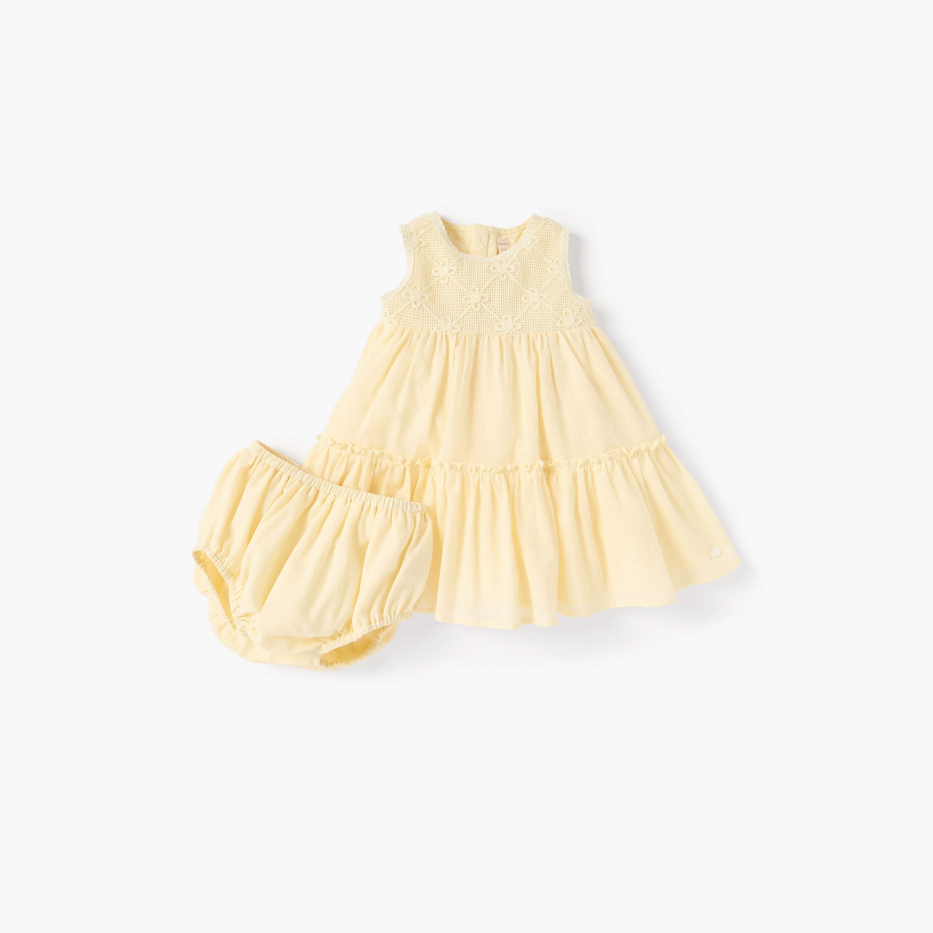 Giggles Embroidered Sleeveless Dress with Bloomers-baby-girls-clothing-dressesandjumpsuits-image-2