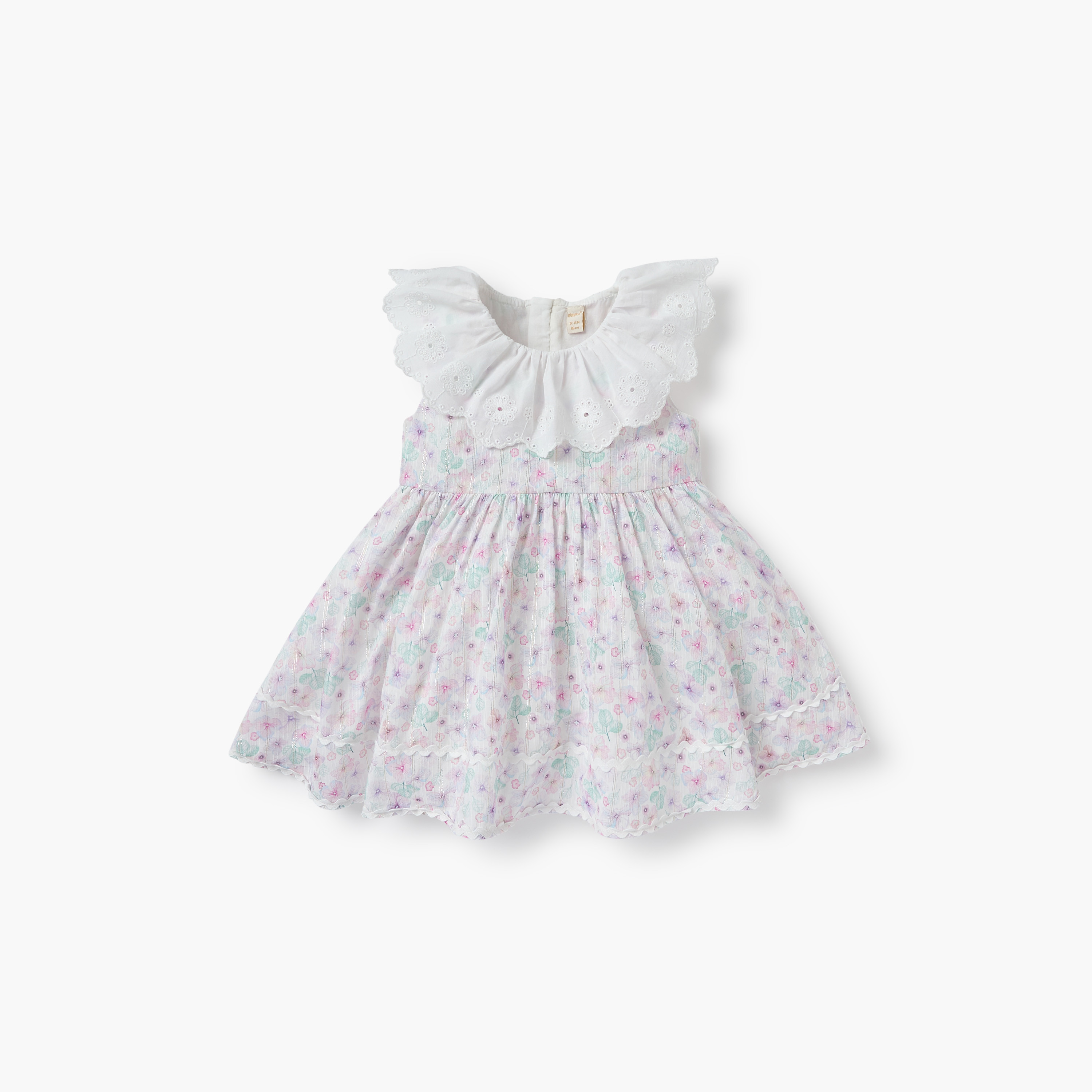 Giggles Floral Print Sleeveless Dress with Collar and Headband Set-baby-girls-clothing-dressesandjumpsuits-image-3